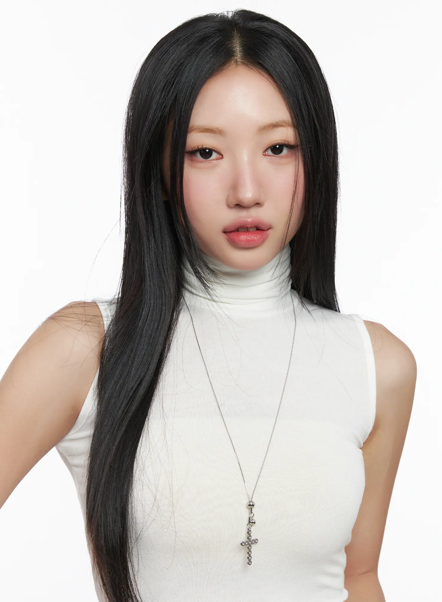 Elegant Long Chain Linear Pendant Necklace CD530 - Image 2