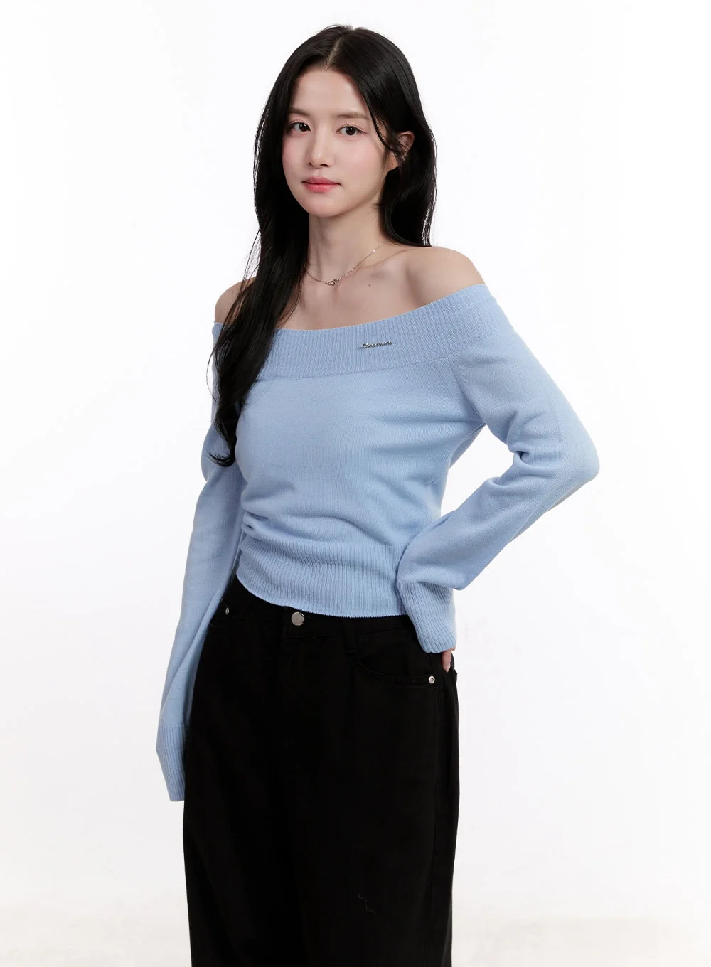 Elegant Off-Shoulder Crop Sweater CM527 - Image 10