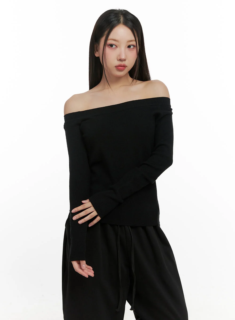 Elegant Off Shoulder Knit Top CN415 - Image 9