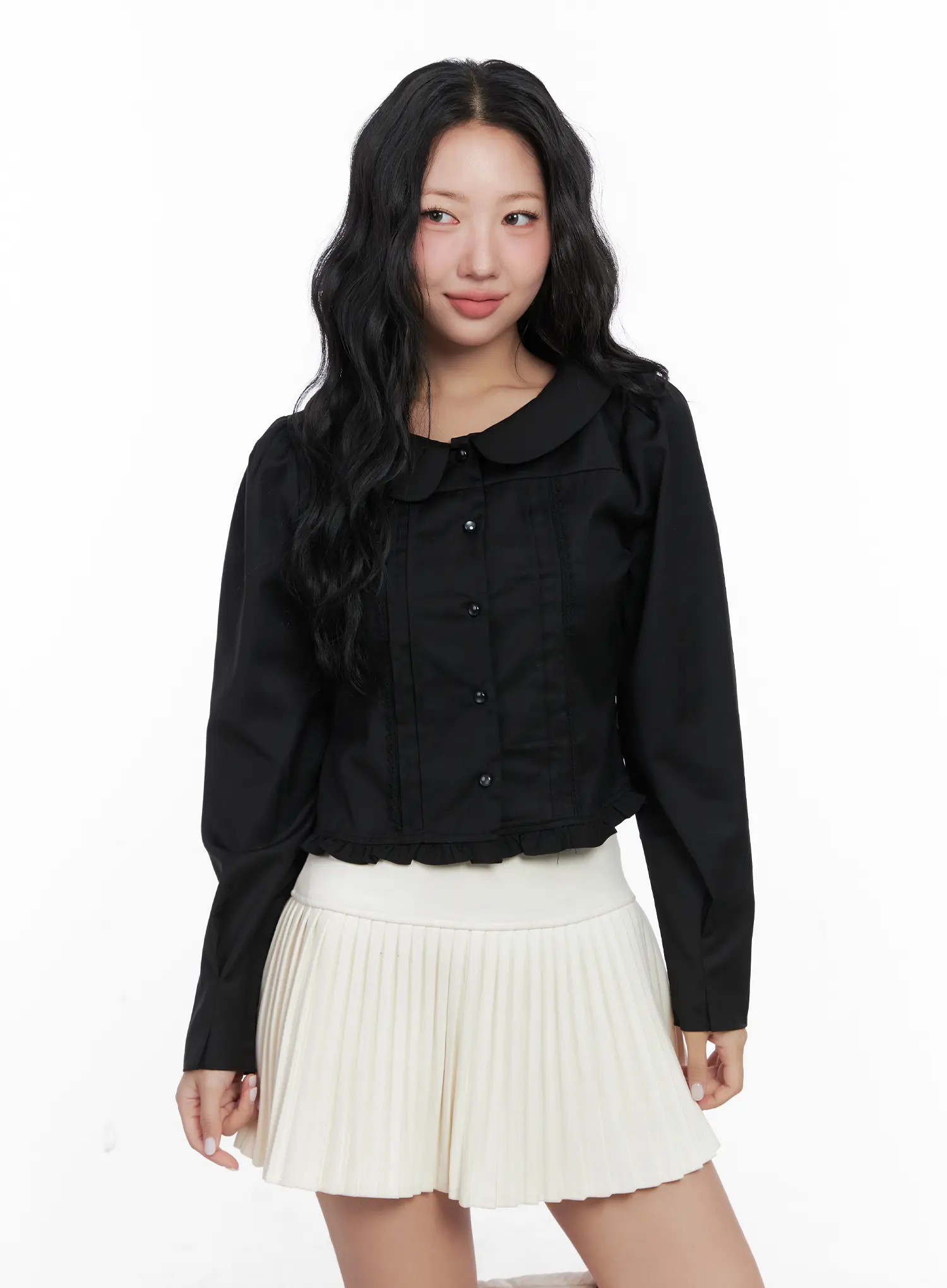 Elegant Pintuck Lace Blouse CN514 - Image 8