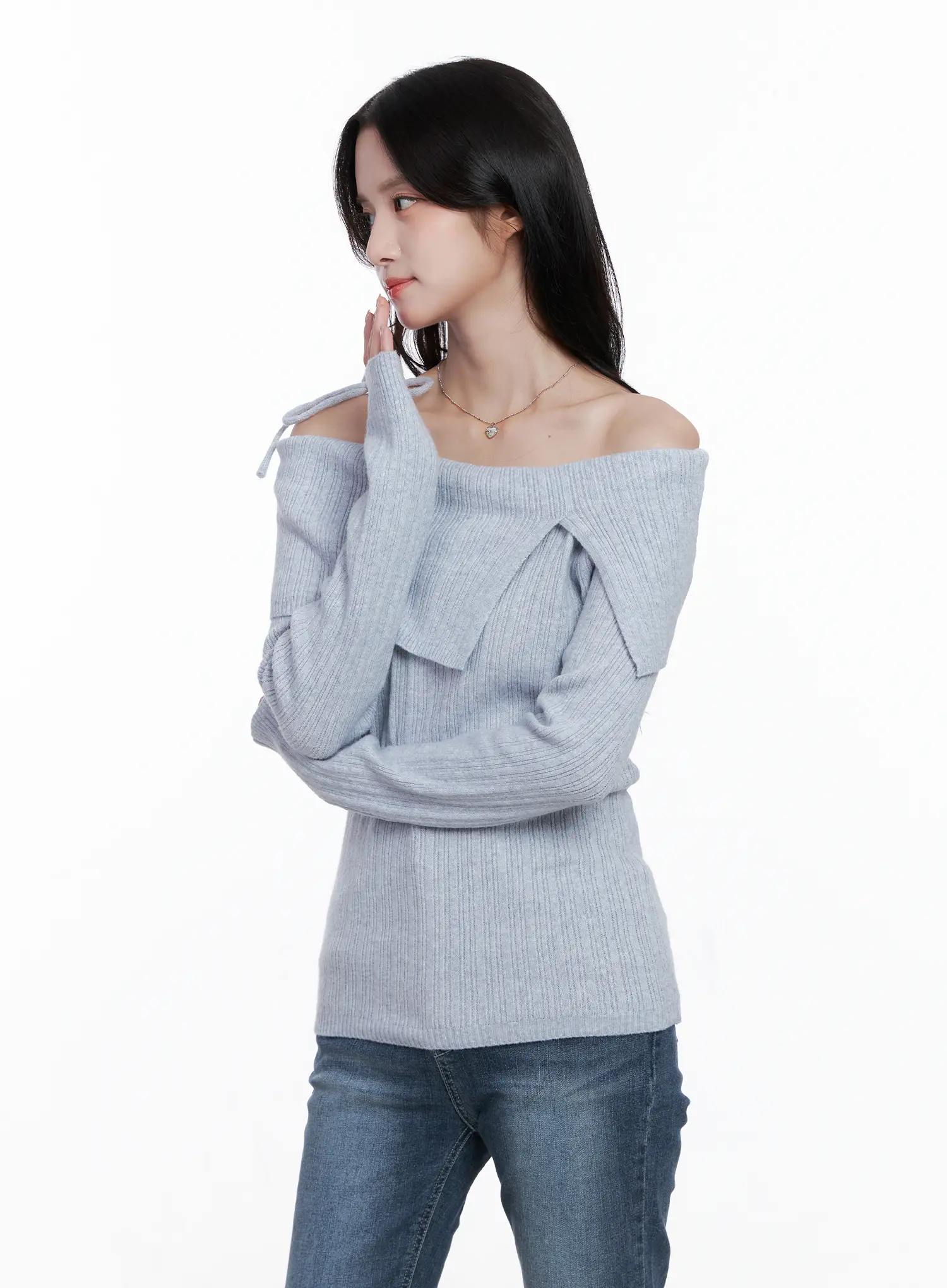 Elegant Ribbon Off-Shoulder Top CS519 - Image 5