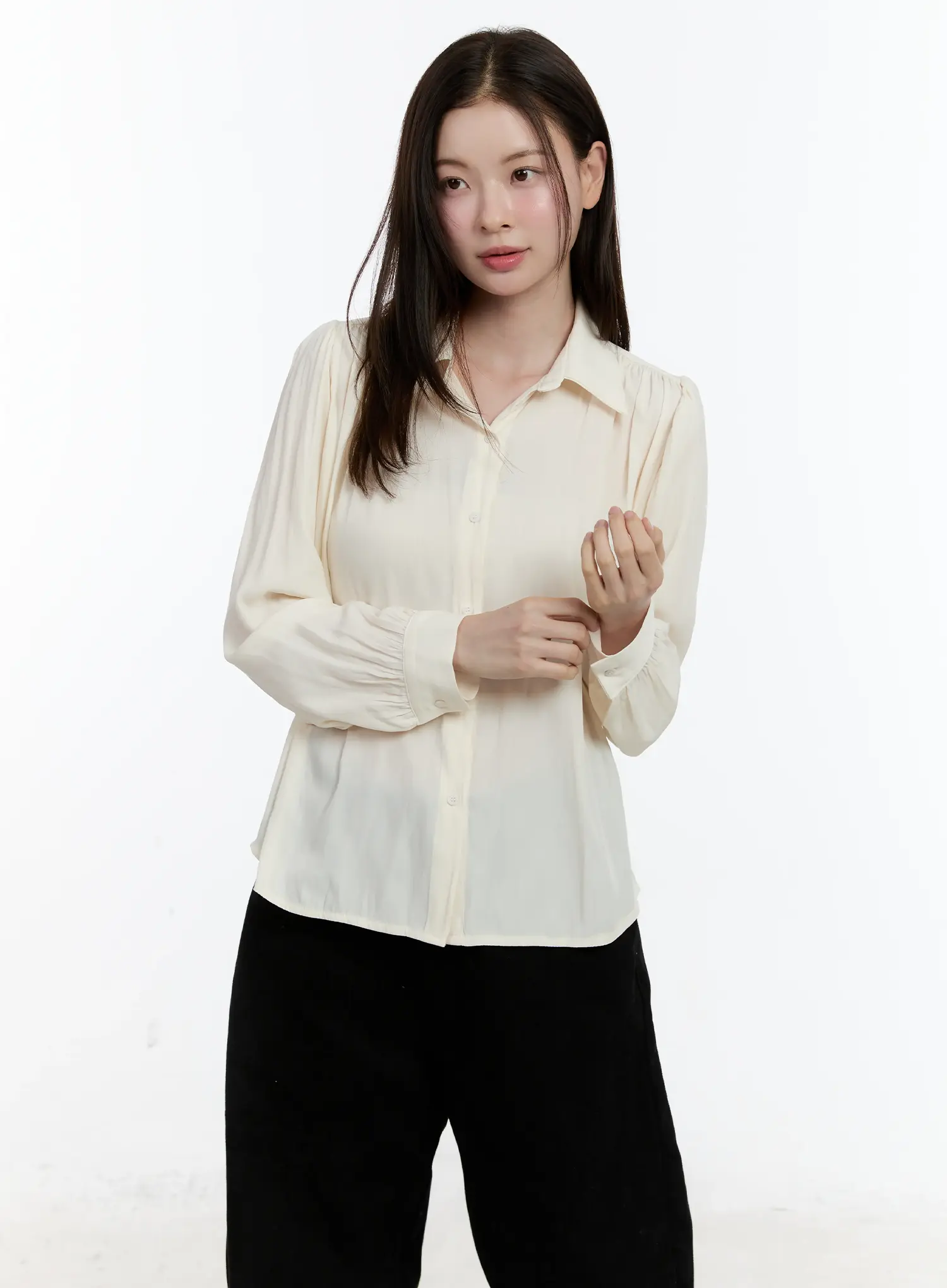 Elegant Shirred Chiffon Blouse ID511