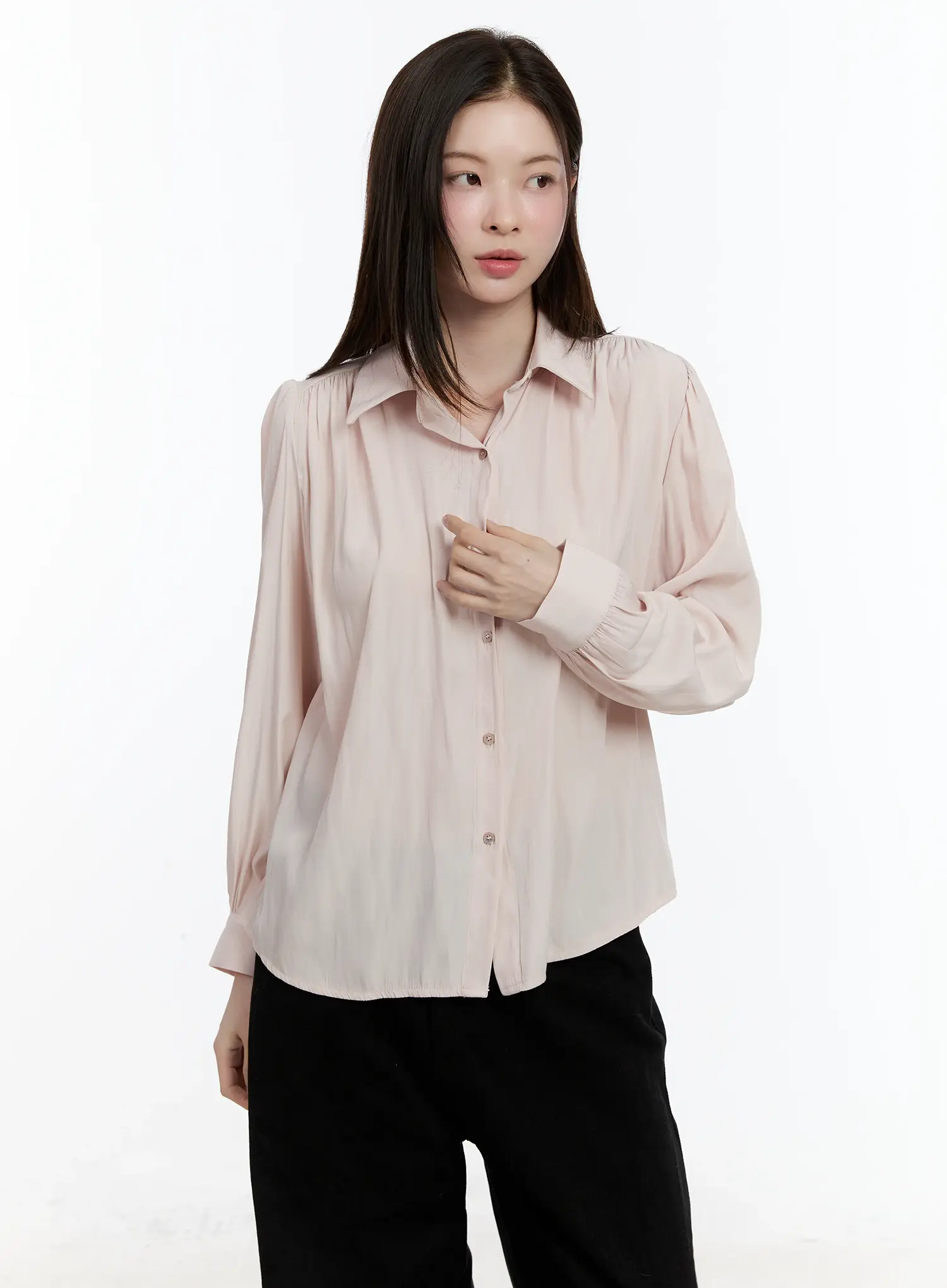 Elegant Shirred Chiffon Blouse ID511 - Image 12