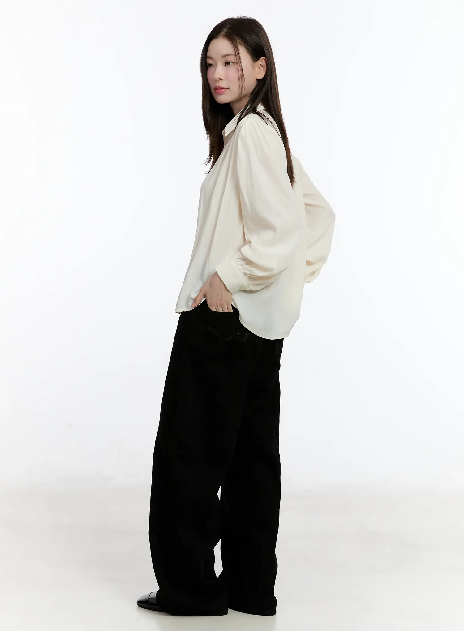 Elegant Shirred Chiffon Blouse ID511 - Image 3