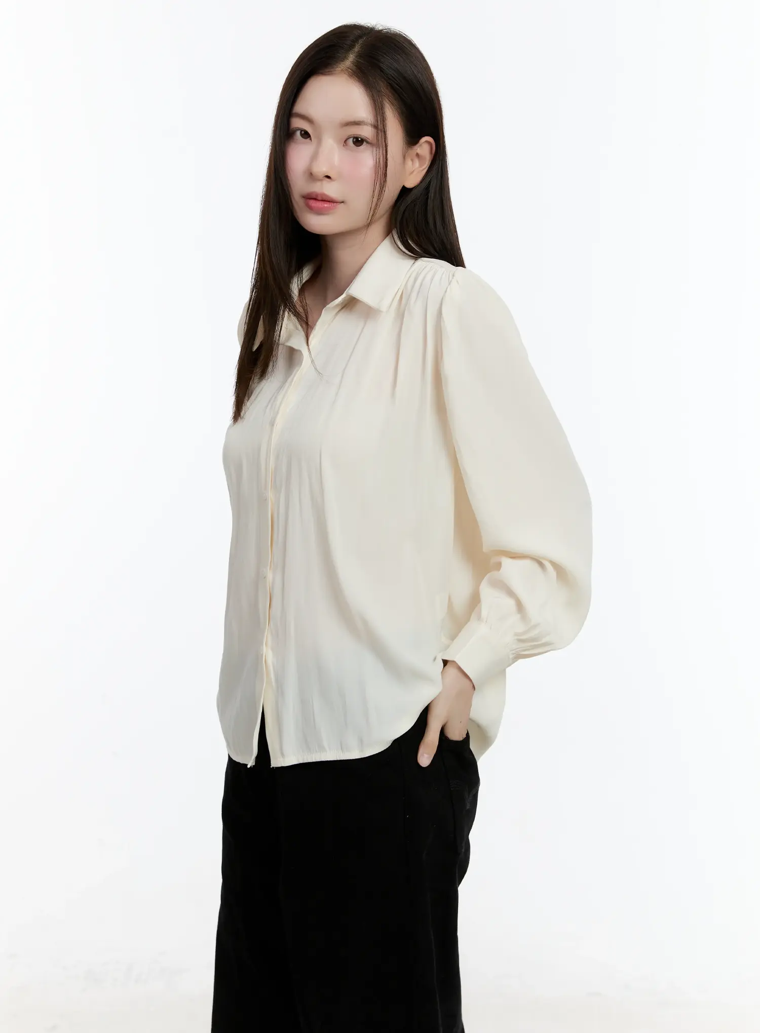 Elegant Shirred Chiffon Blouse ID511 - Image 7