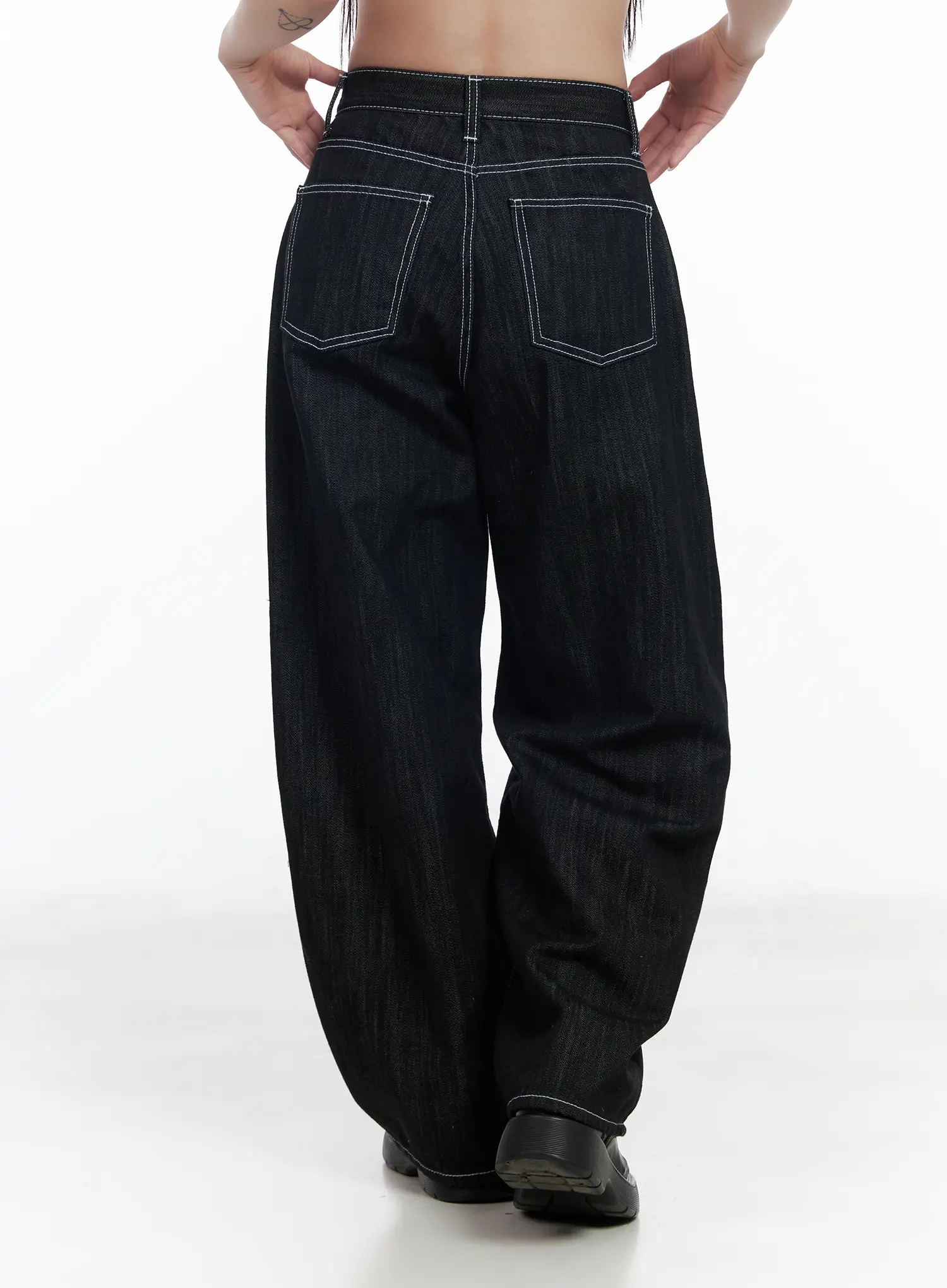 Elliot Stitched Wide Leg Jeans CF523 - Image 4