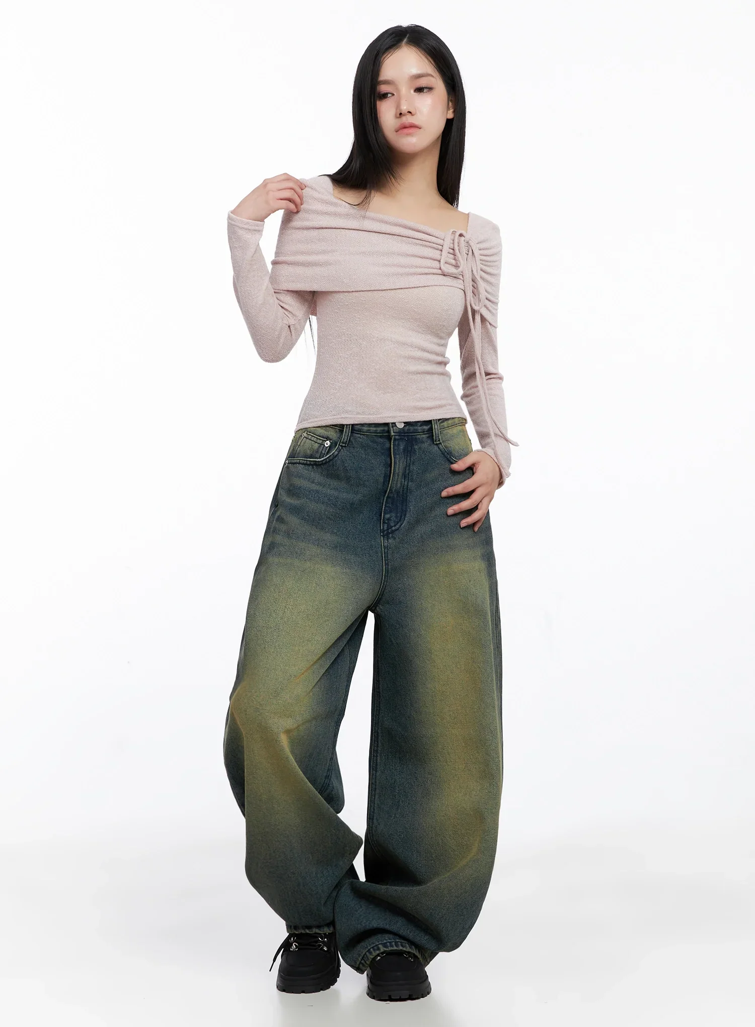 Elora Washed Baggy Jeans IS525 - Image 16