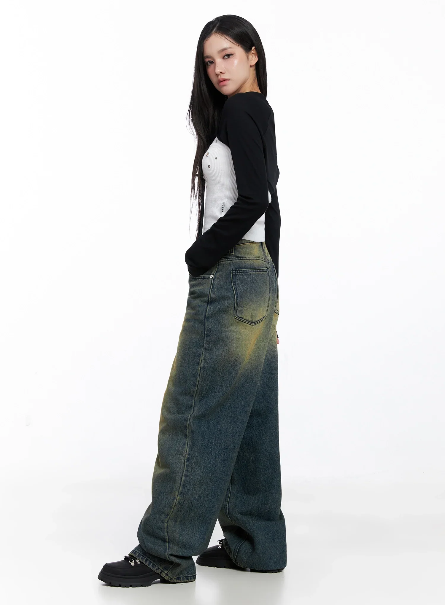 Elora Washed Baggy Jeans IS525 - Image 8