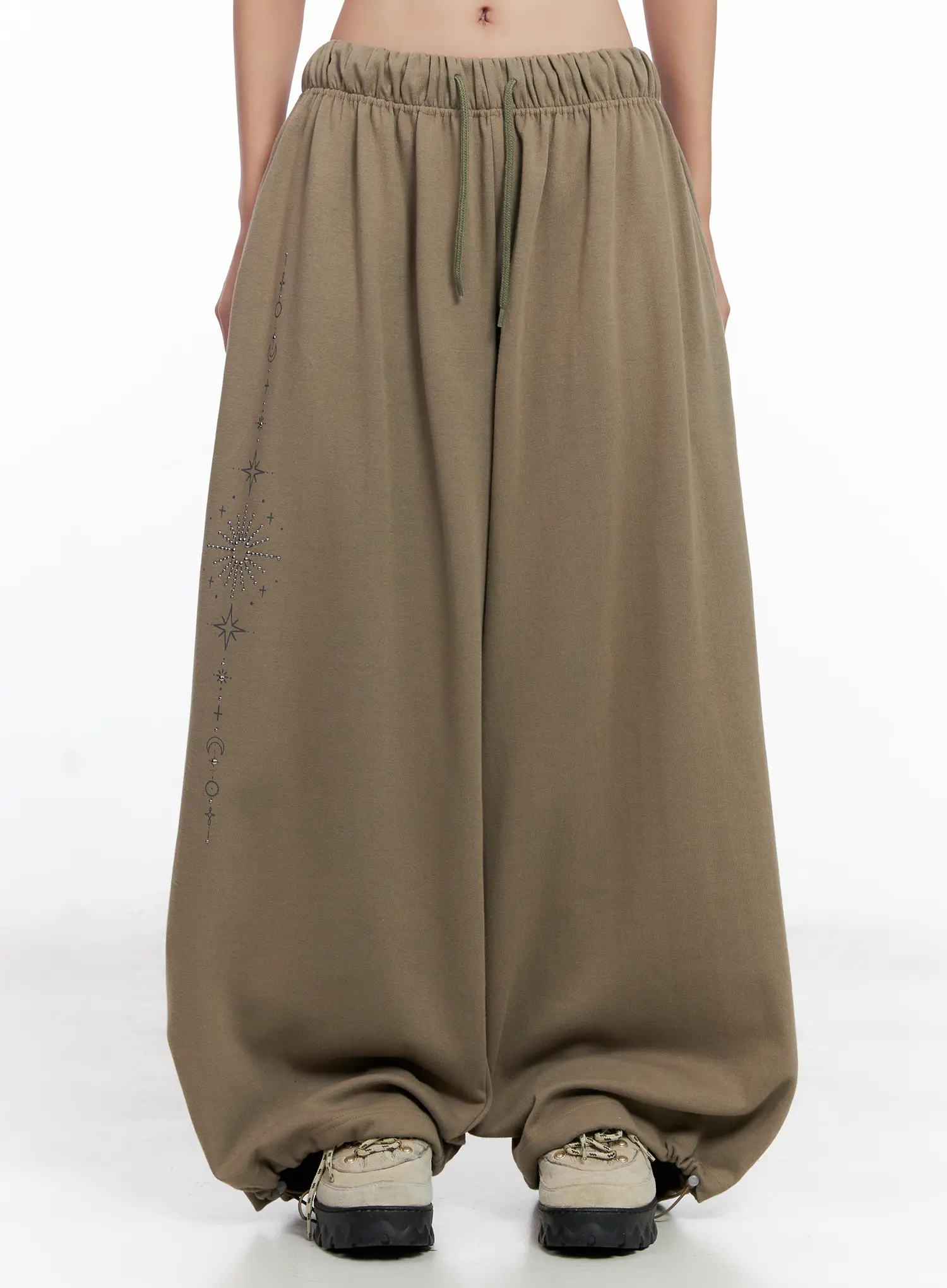 Embellished Wide-Leg Sweatpants CL518