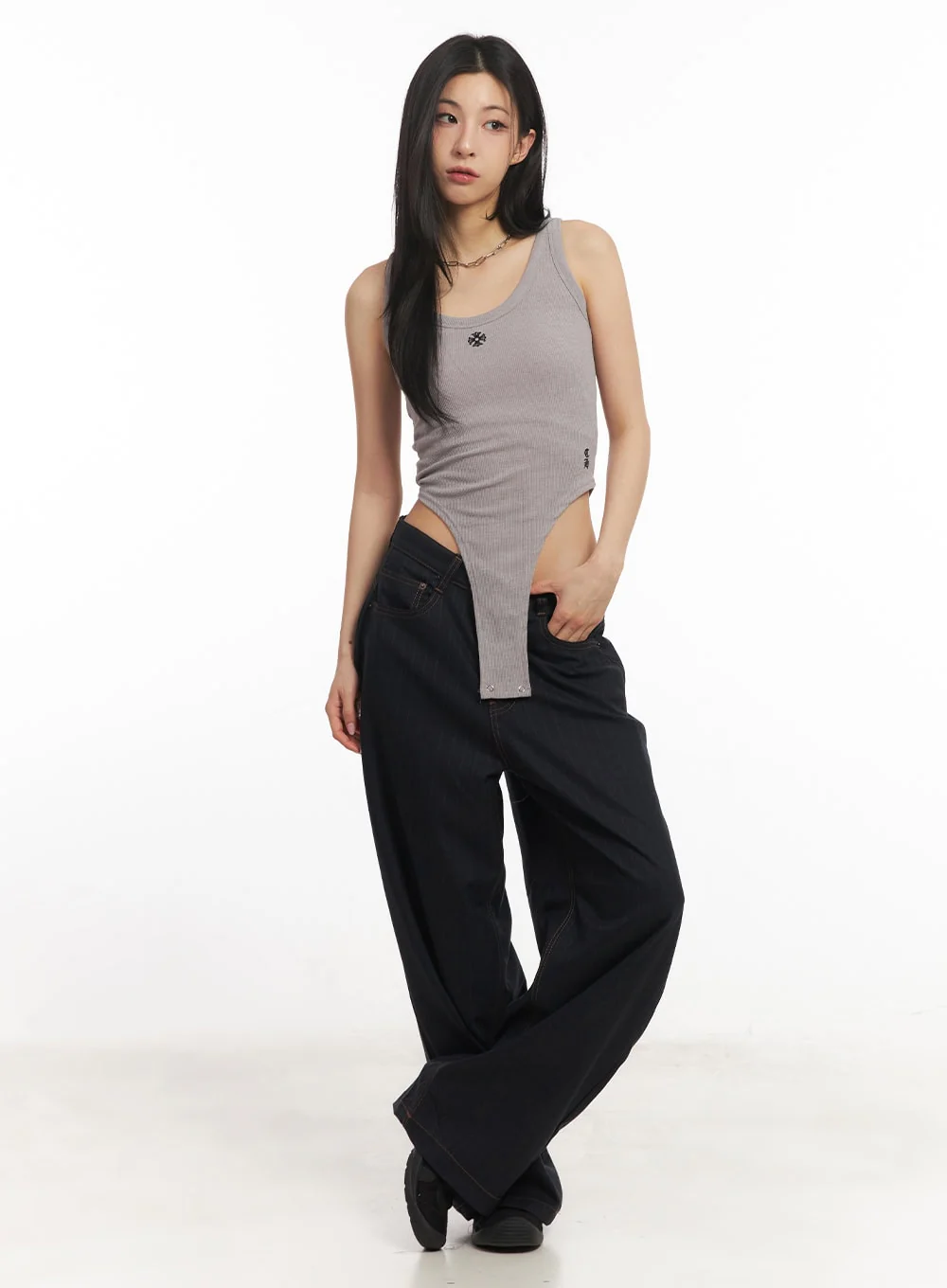 Embroidered Bodysuit Tank Top CA504 - Image 2