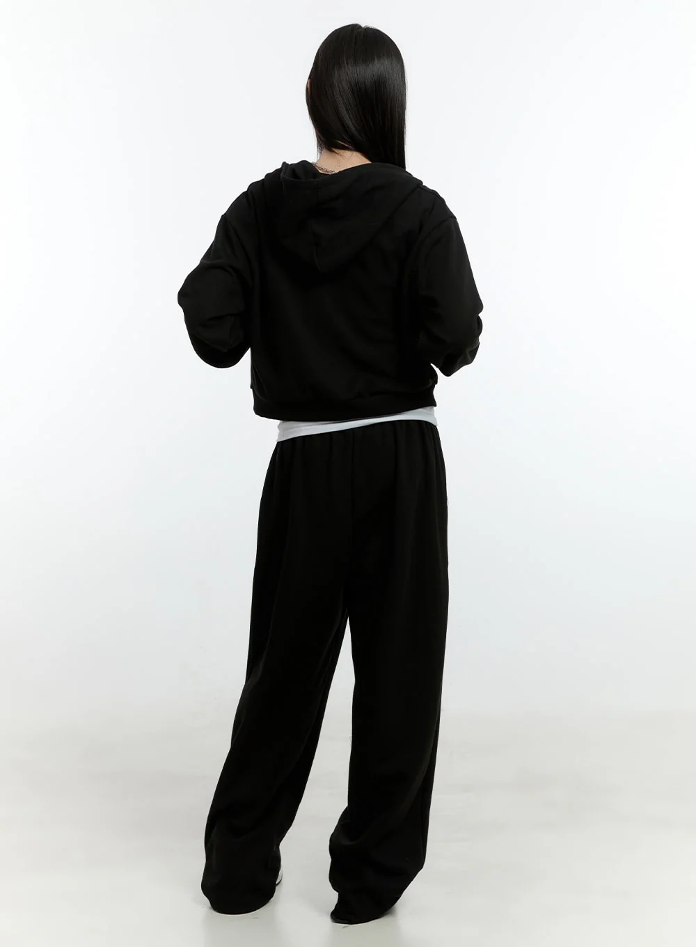 Embroidered Zip-Up Crop Hooded Jacket CF506 - Image 4