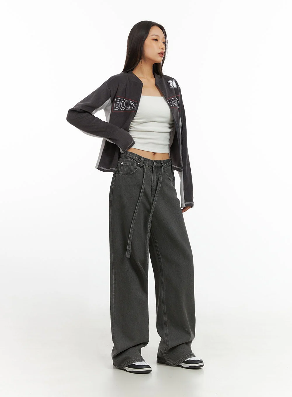 Emery Cotton Strap Baggy Jeans IO409 - Image 4