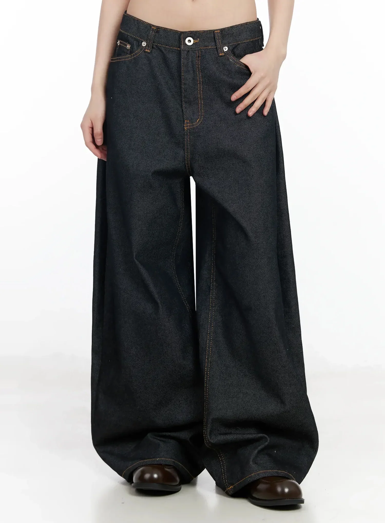Emiko Wide Leg Buckle Jeans IM523 - Image 14