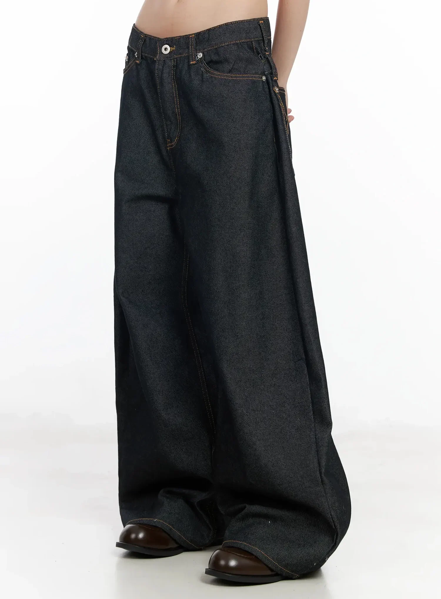 Emiko Wide Leg Buckle Jeans IM523 - Image 7
