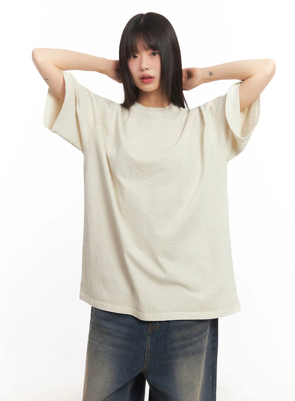 Essential Cotton Canvas Oversize T-Shirt IY502 - Image 13