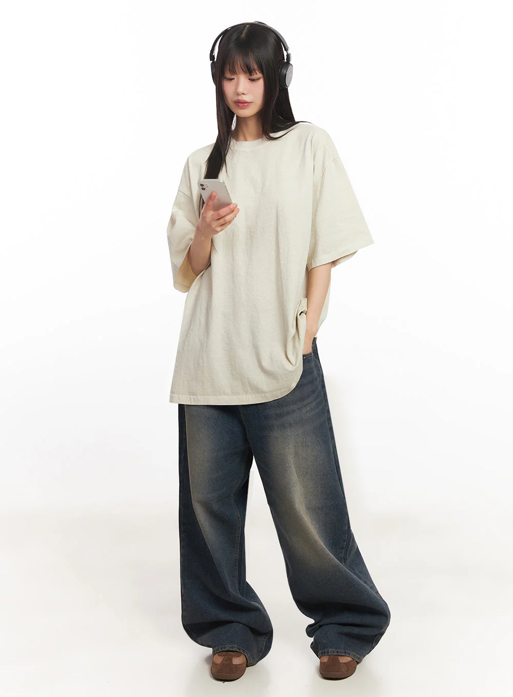 Essential Cotton Canvas Oversize T-Shirt IY502 - Image 2