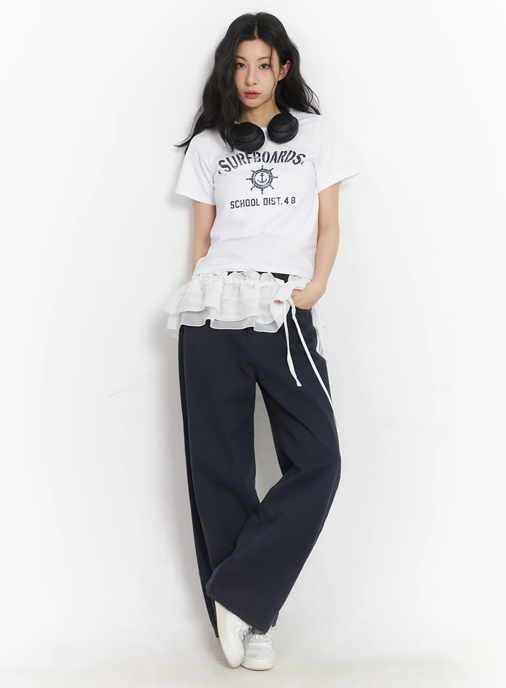 Essential Cotton Wide-Leg Pants CA503 - Image 8
