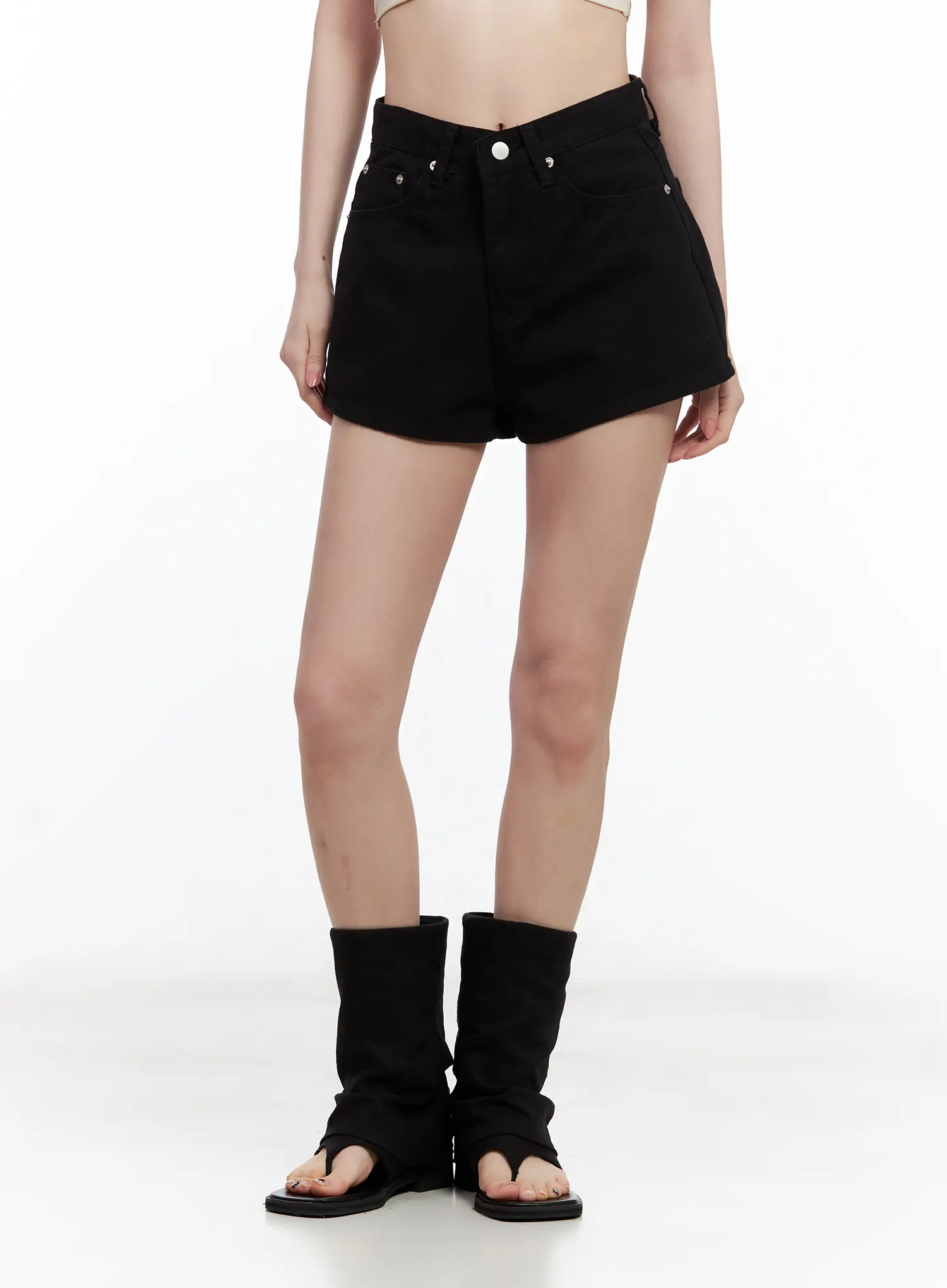 Essential High-Waist Cotton Shorts CL501 - Image 12