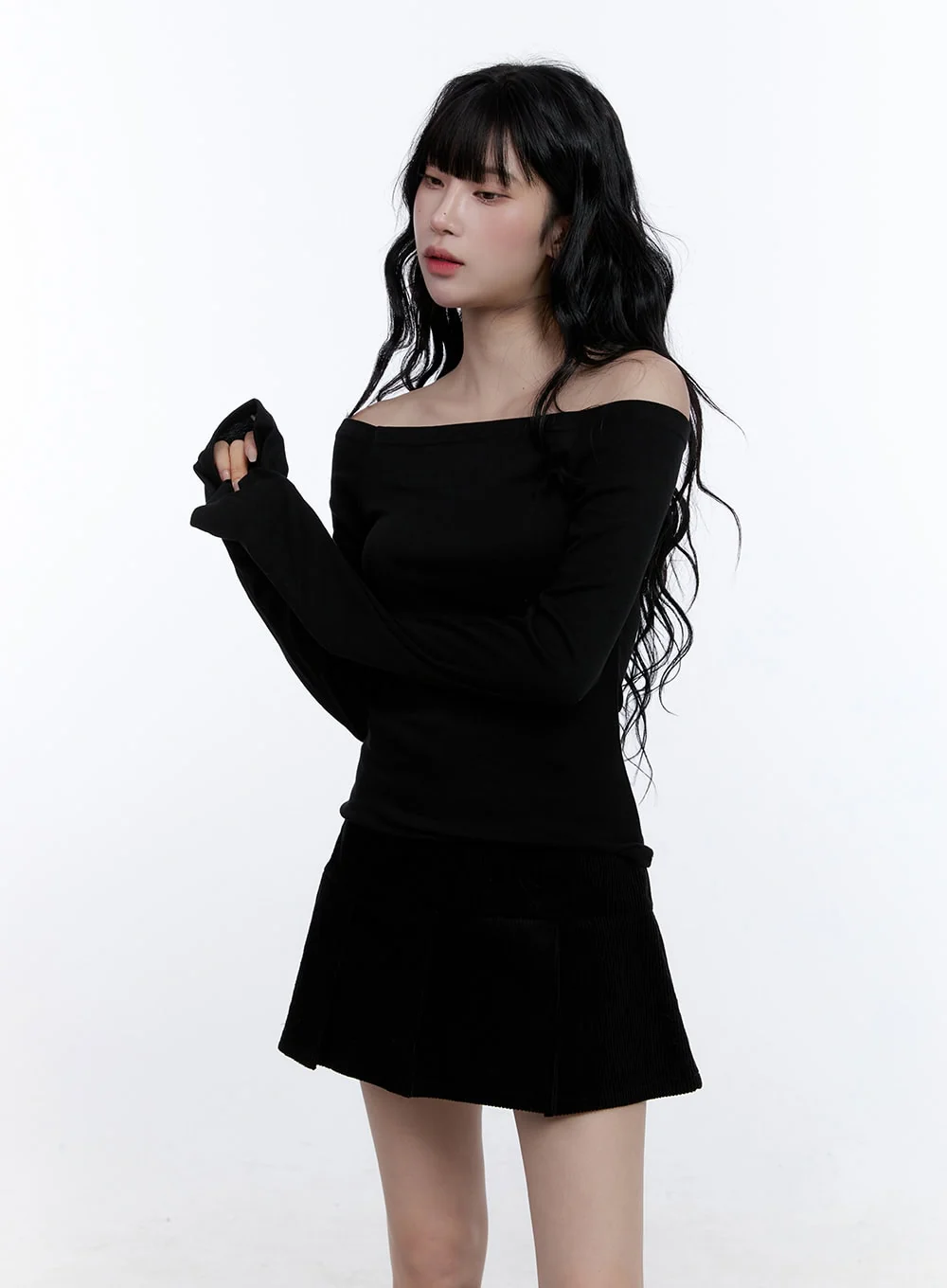 Essential Off-Shoulder Long Sleeve Top CD419 - Image 9