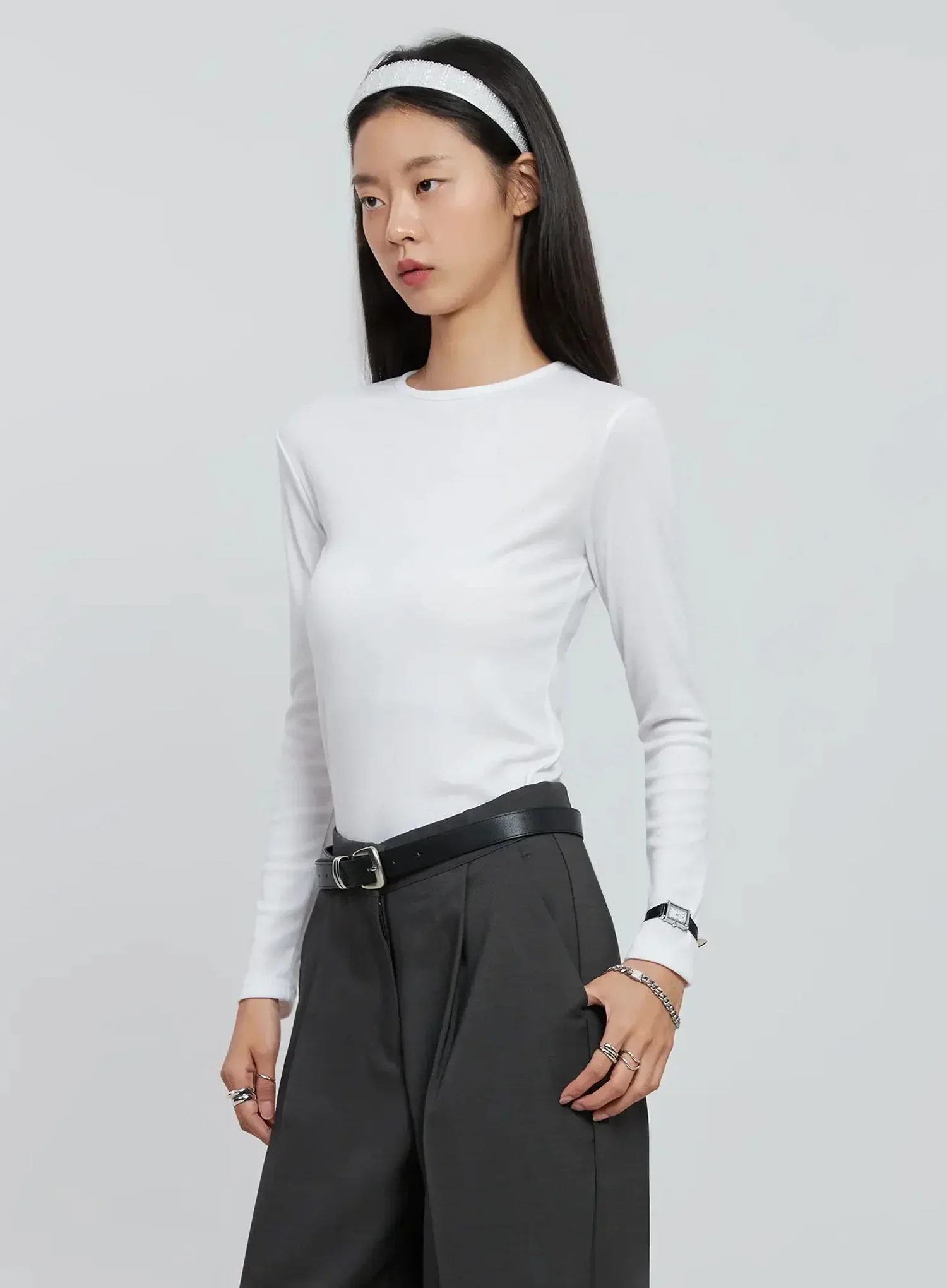 Essential Round Neck Long Sleeve Top IN507