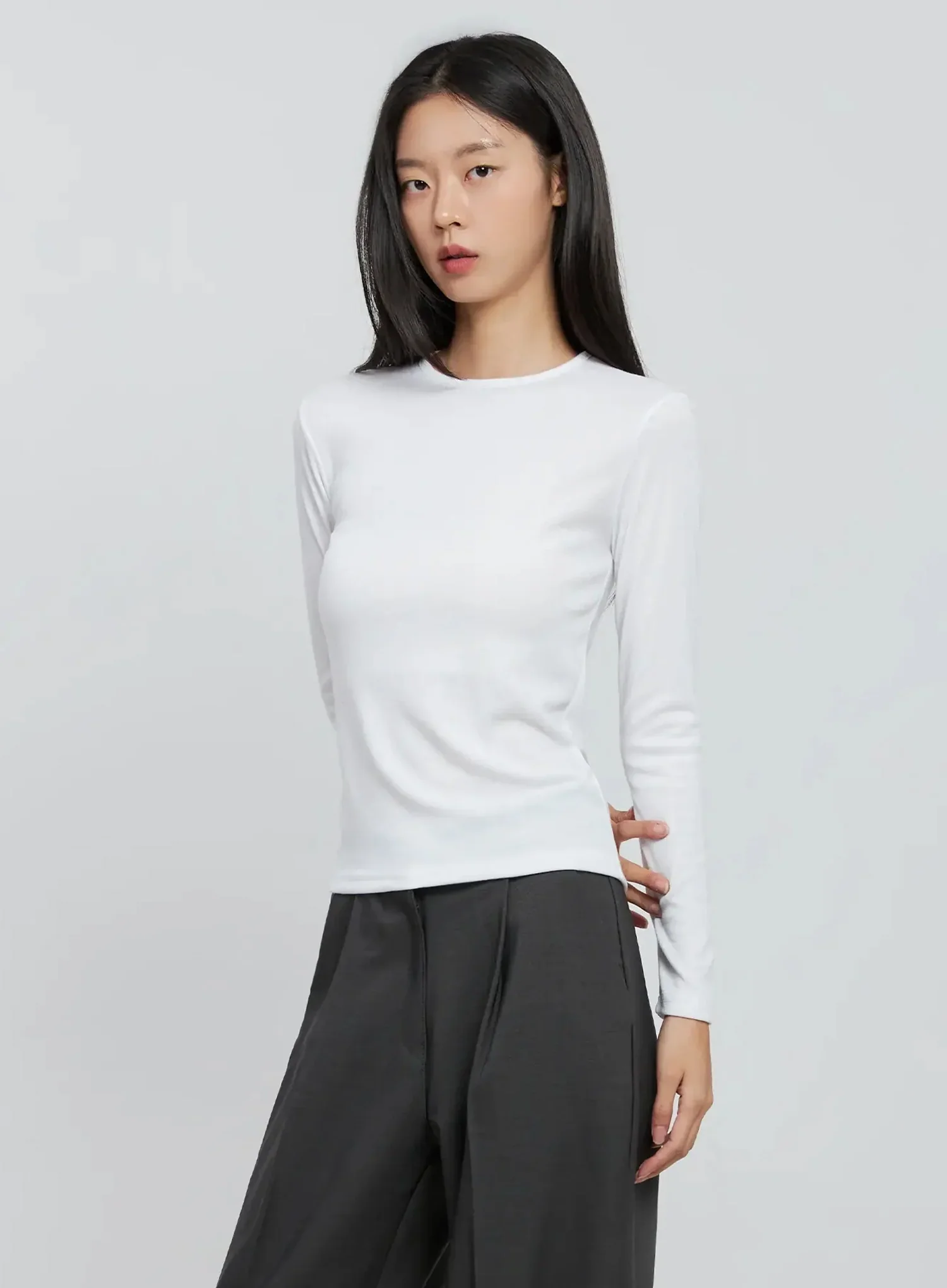 Essential Round Neck Long Sleeve Top IN507 - Image 7