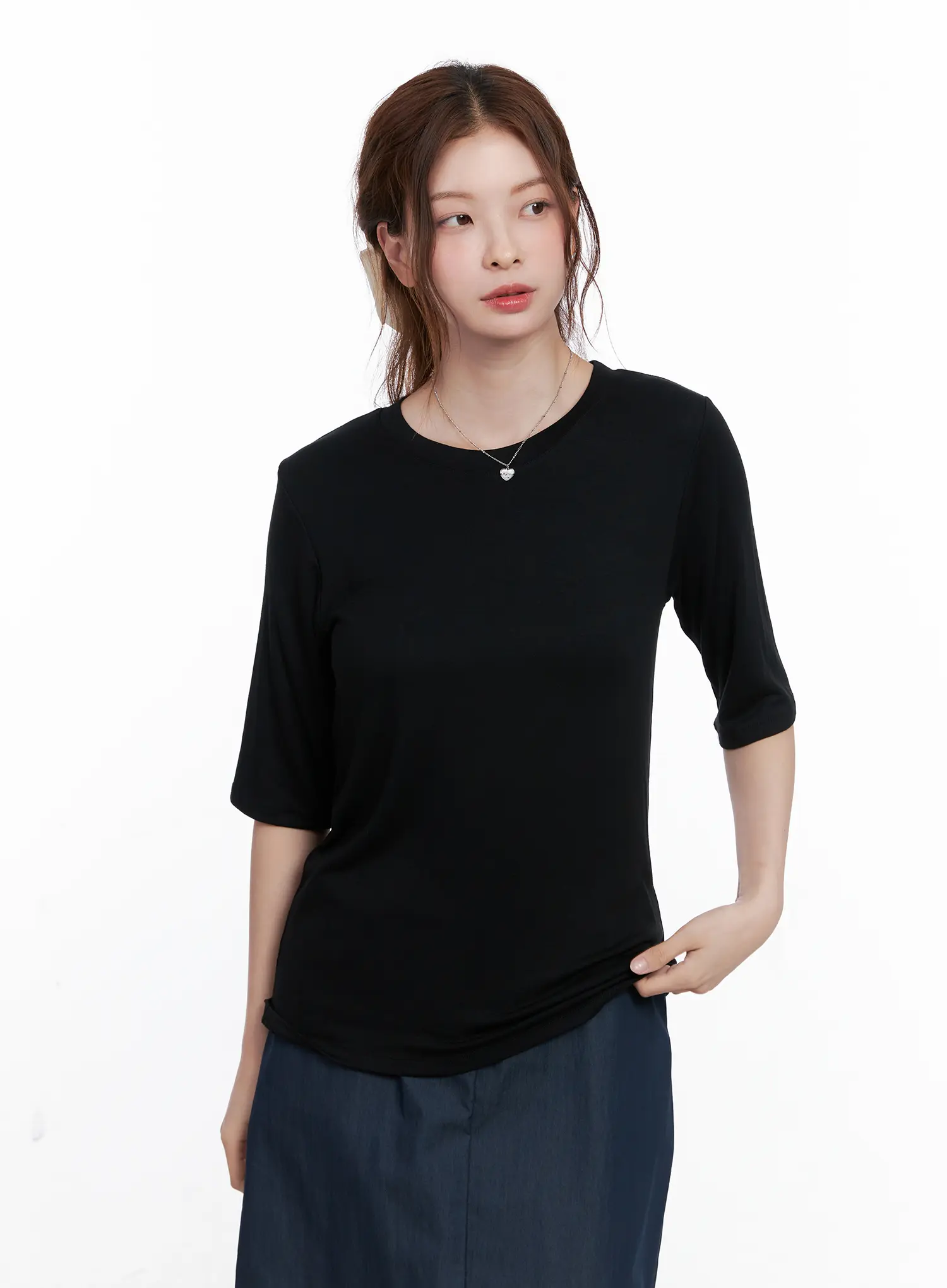 Essential Round Neck Mid-Sleeve Shirt CG521 - Image 7