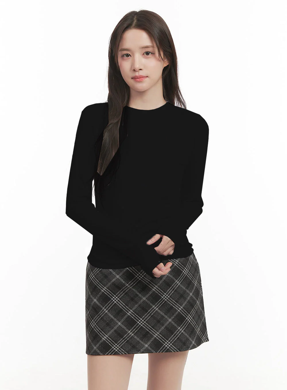 Essential Slim-Fit Long-Sleeve Top IJ510 - Image 13