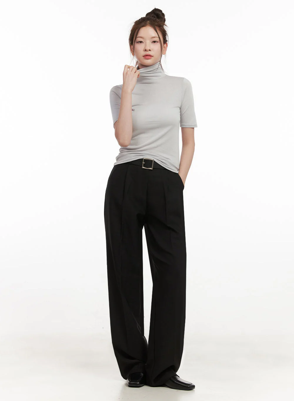 Essential Turtle Neck Short Sleeve Top IF505 - Image 3