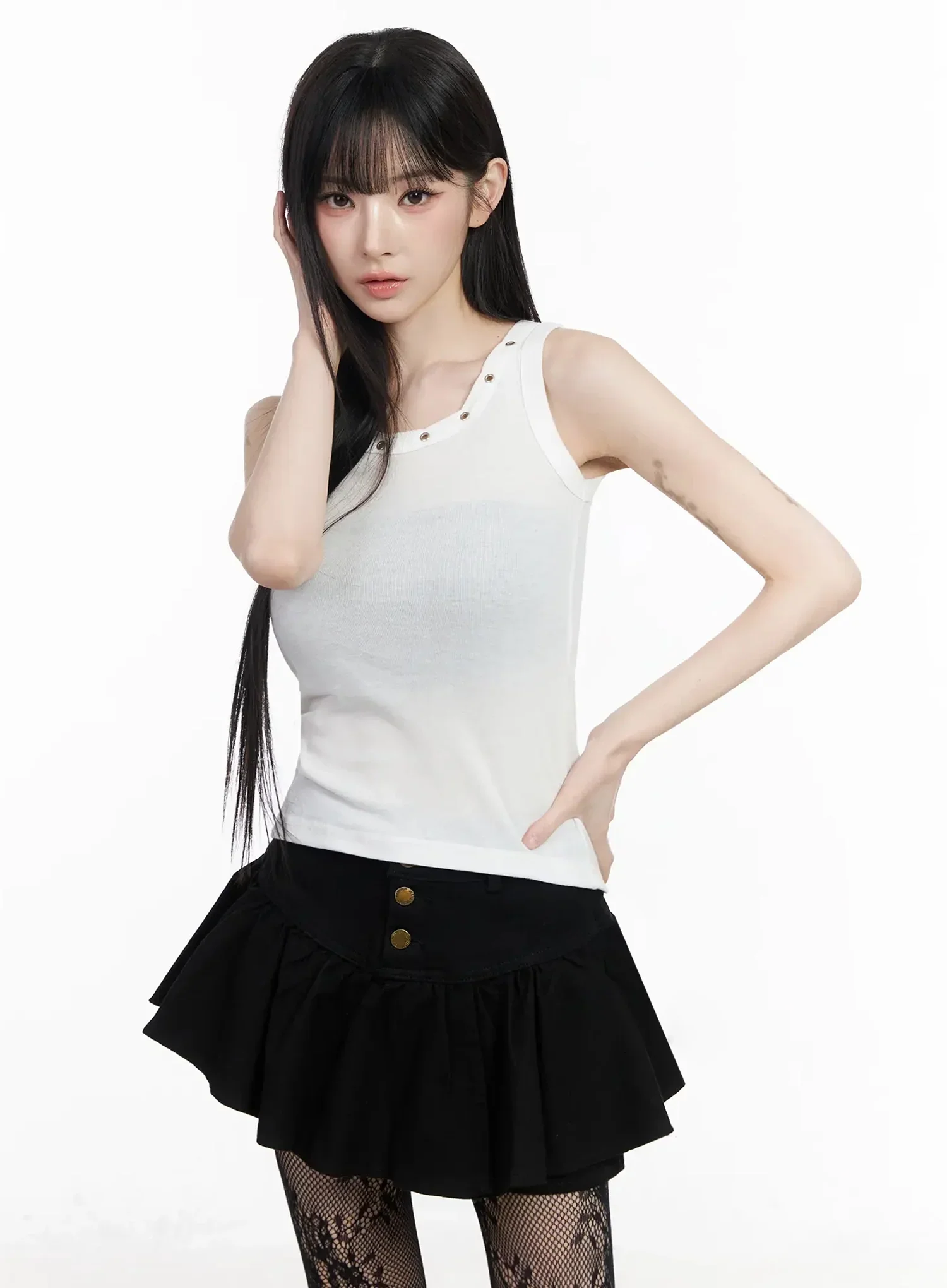 Eyelet Detail Sleeveless Top IY511 - Image 14