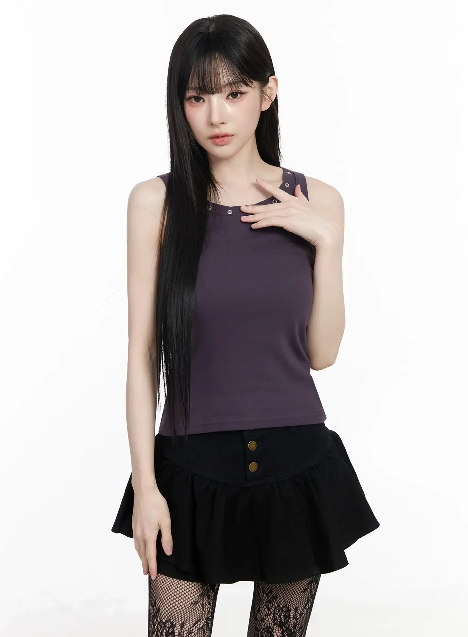 Eyelet Detail Sleeveless Top IY511 - Image 16
