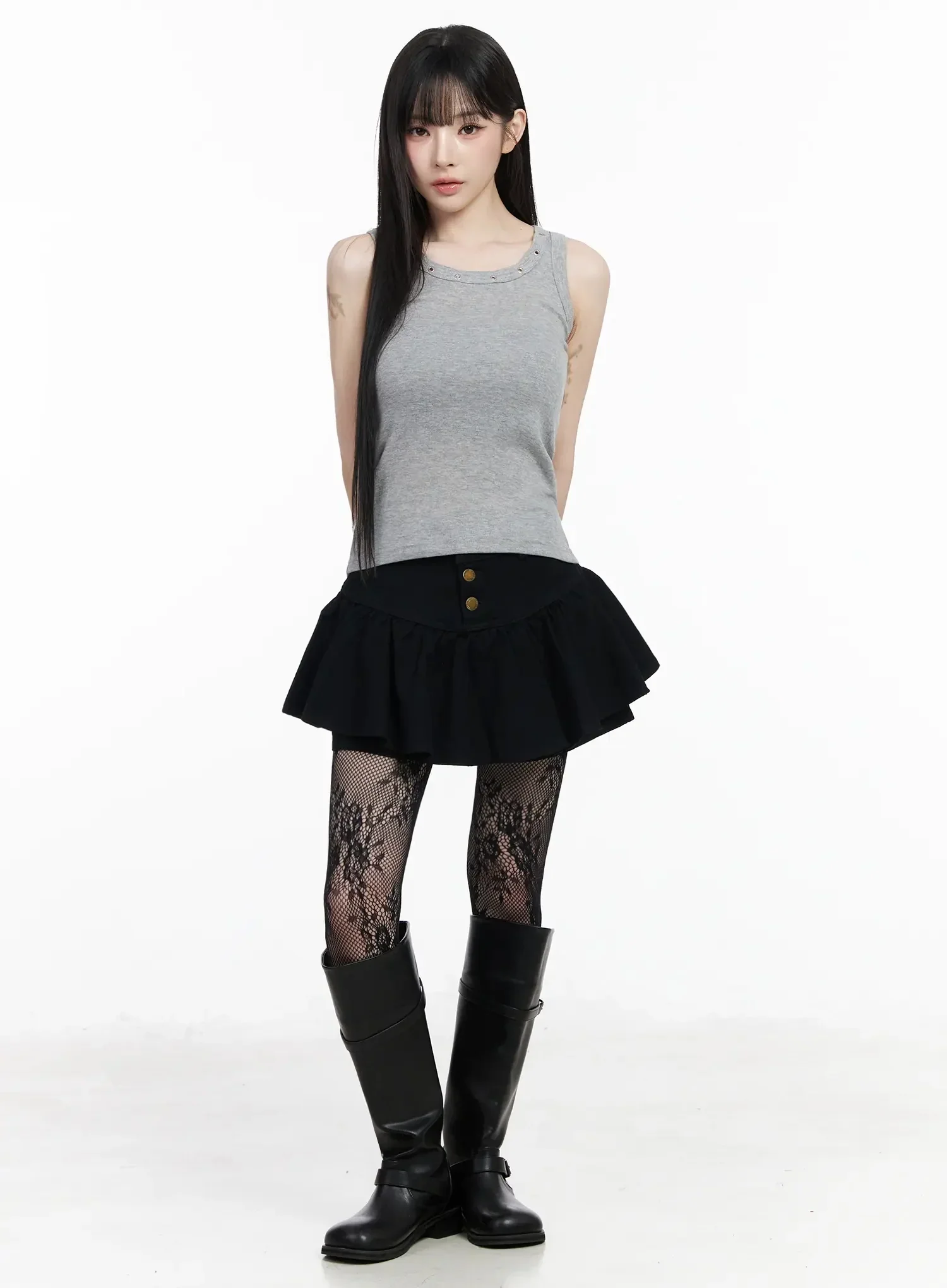 Eyelet Detail Sleeveless Top IY511 - Image 5