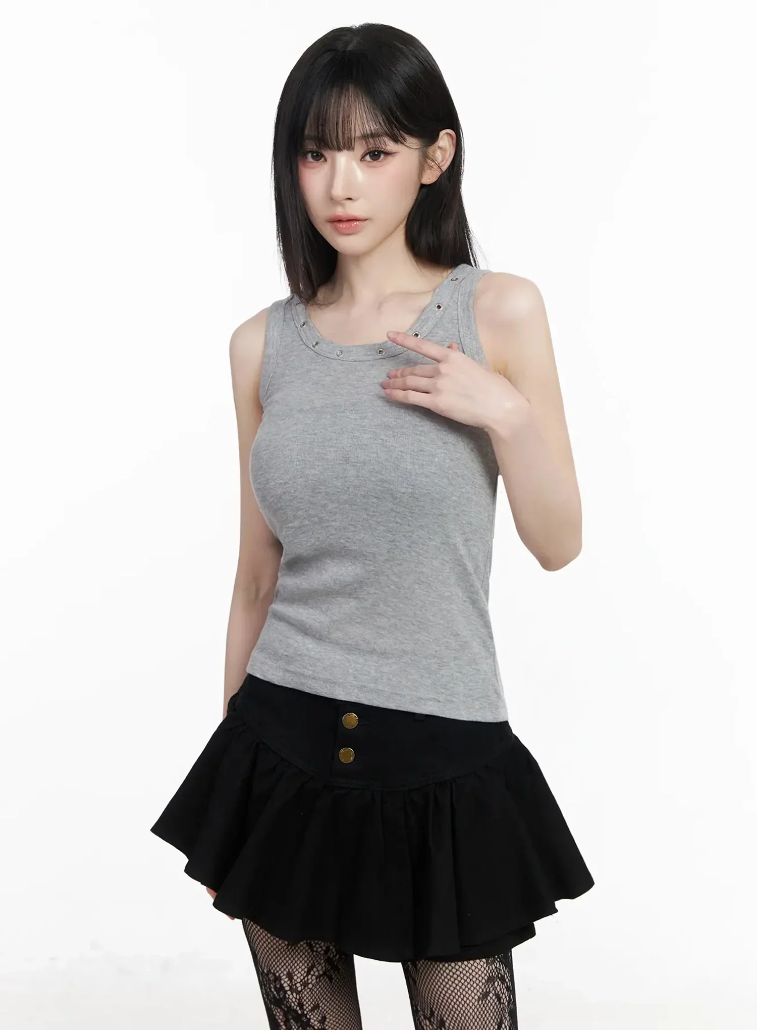 Eyelet Detail Sleeveless Top IY511 - Image 7
