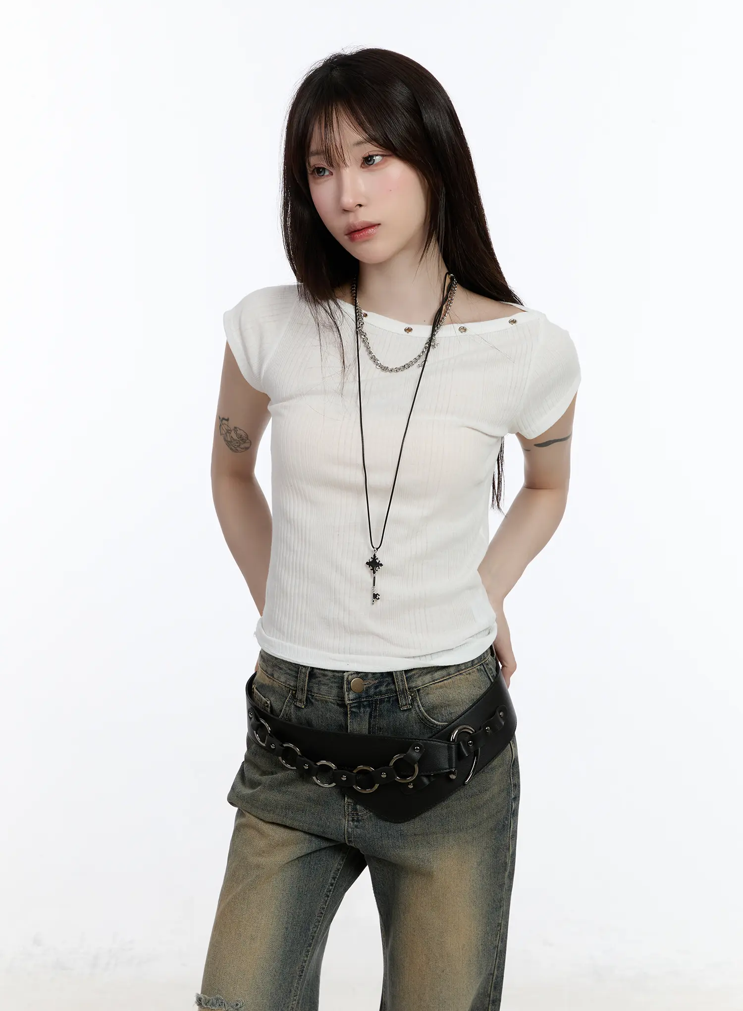 Eyelet Short Sleeve Tee CA503 - Image 11