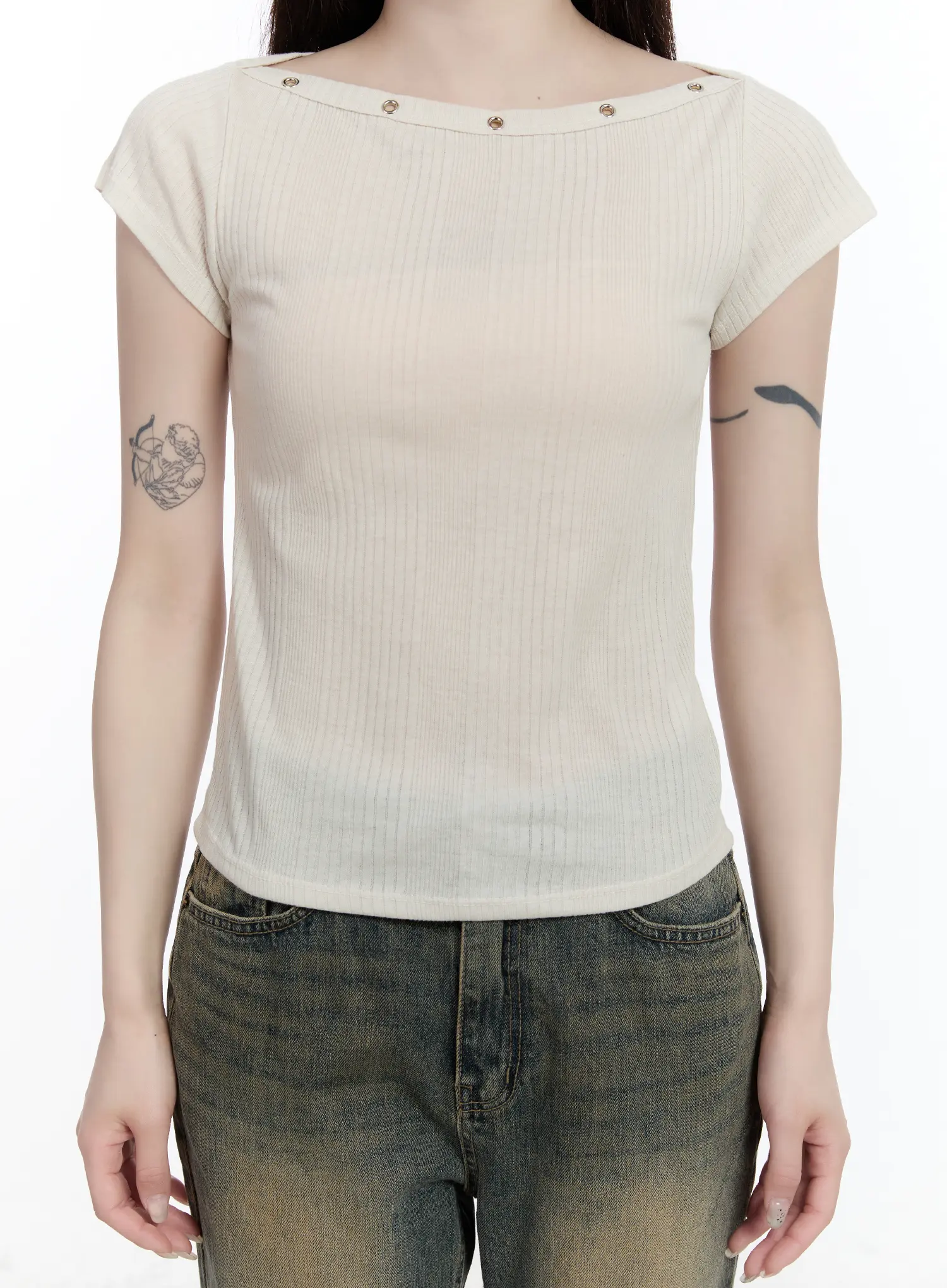 Eyelet Short Sleeve Tee CA503 - Image 8