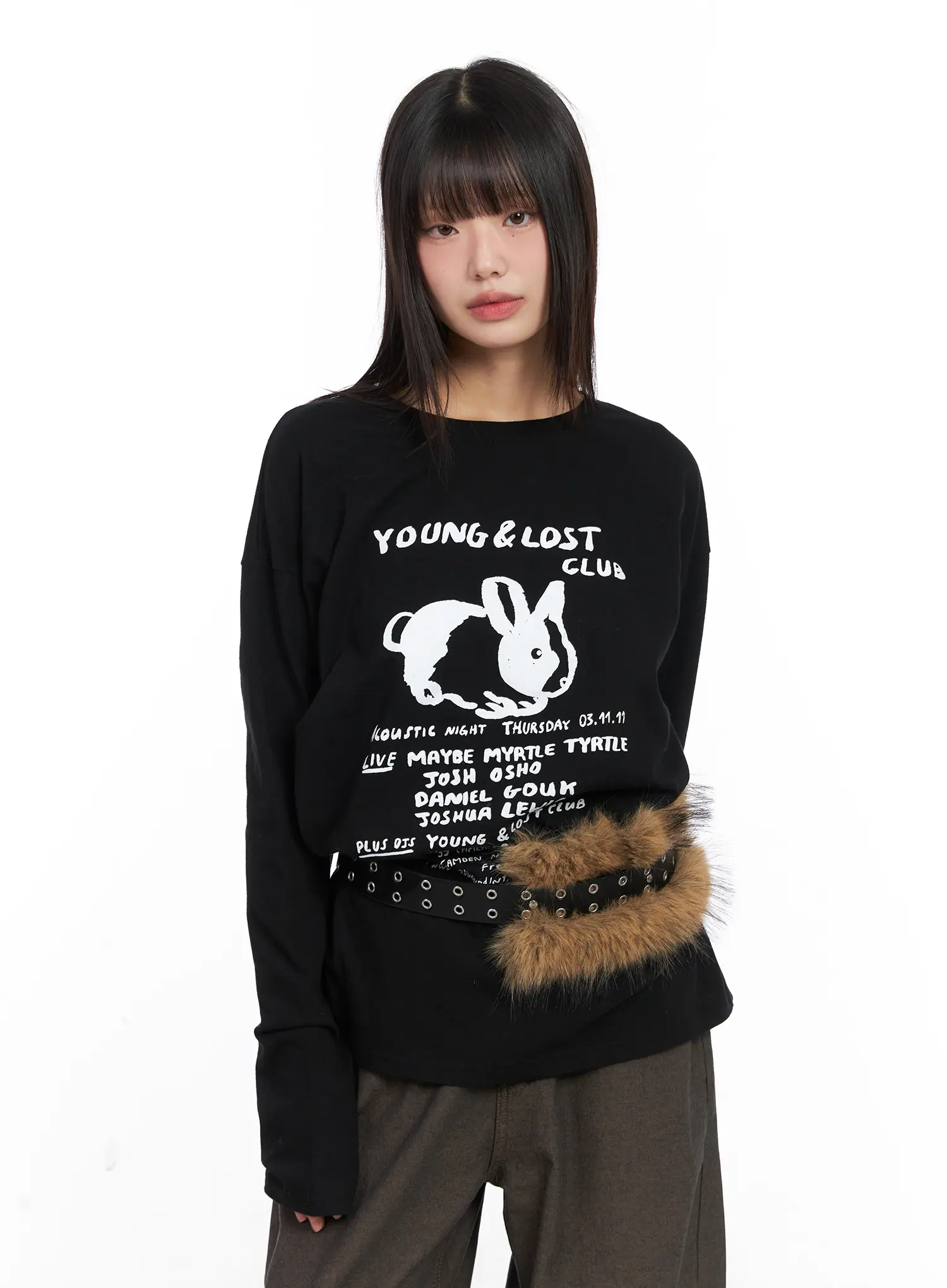 Faux Fur Eyelet Belt CN521 - Image 3