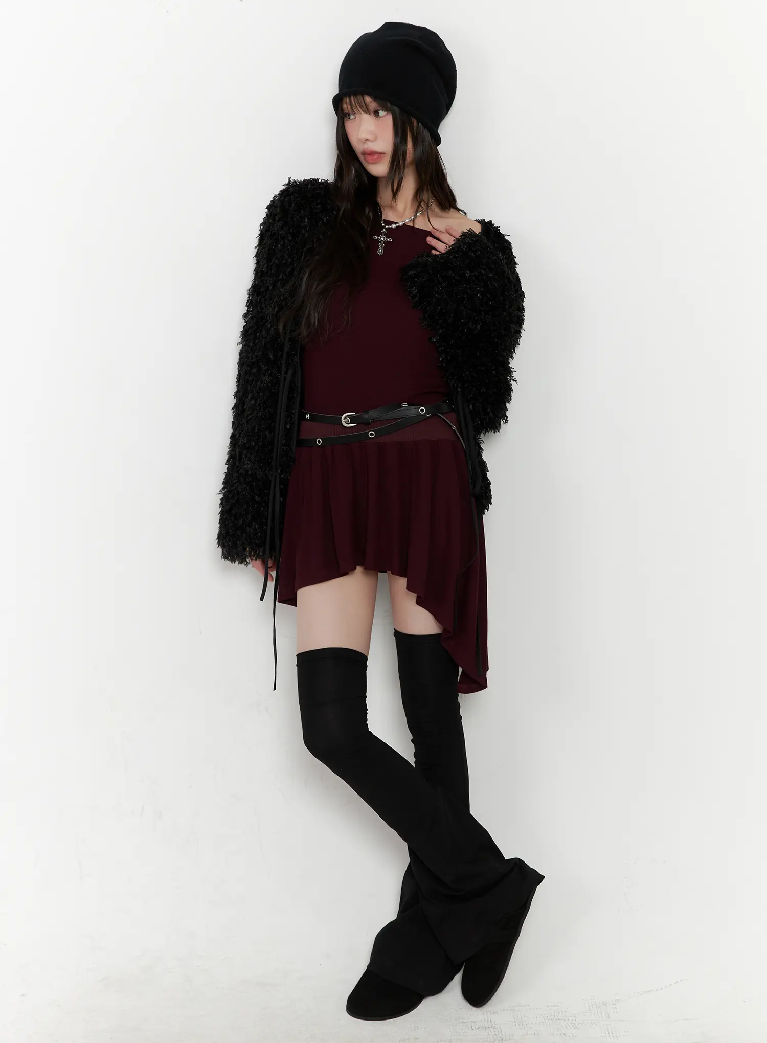Faux Fur Ribbon Cardigan CN511 - Image 11