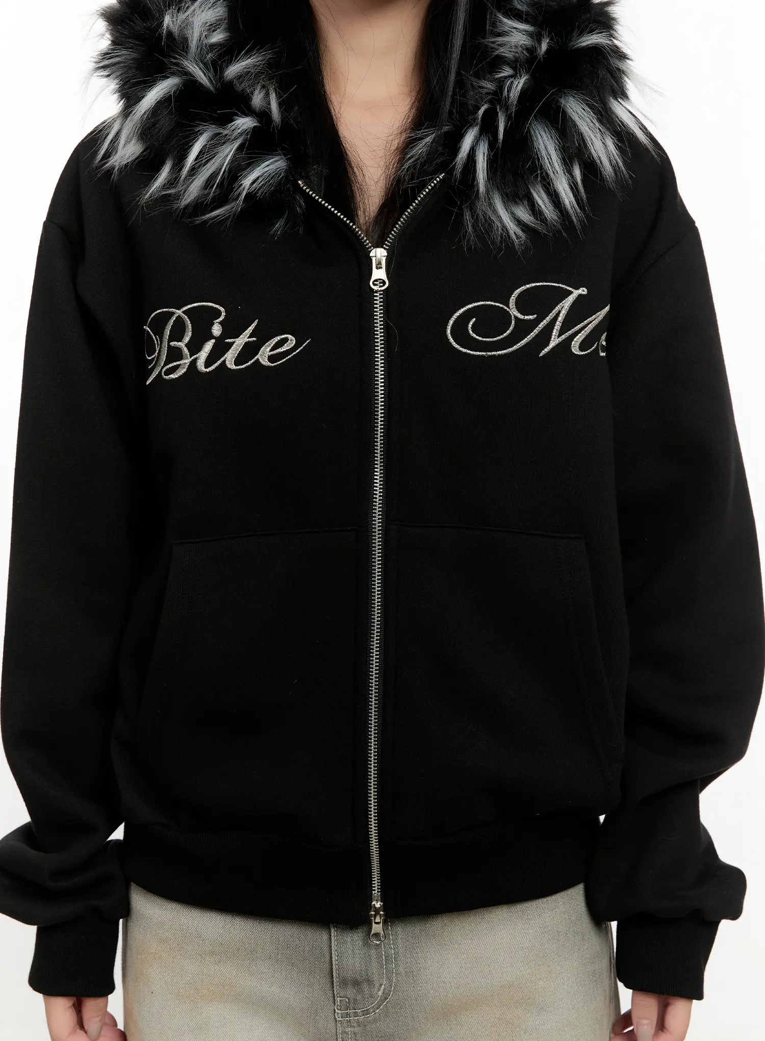 Faux Fur Zip-Up Hoodie CN506 - Image 8