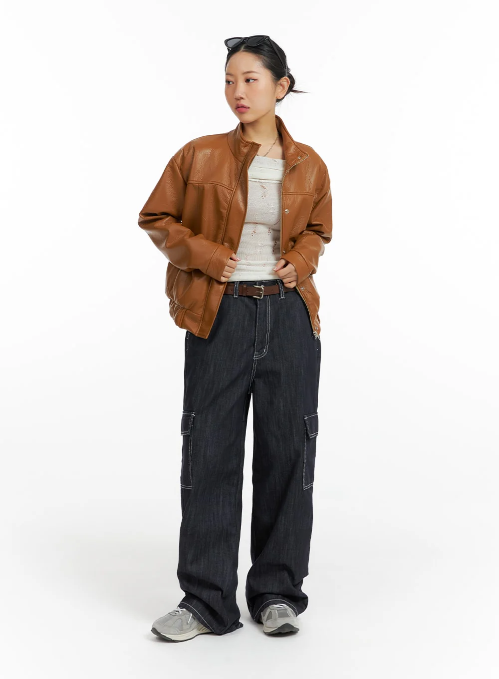 Faux Leather Biker Jacket CF416 - Image 2
