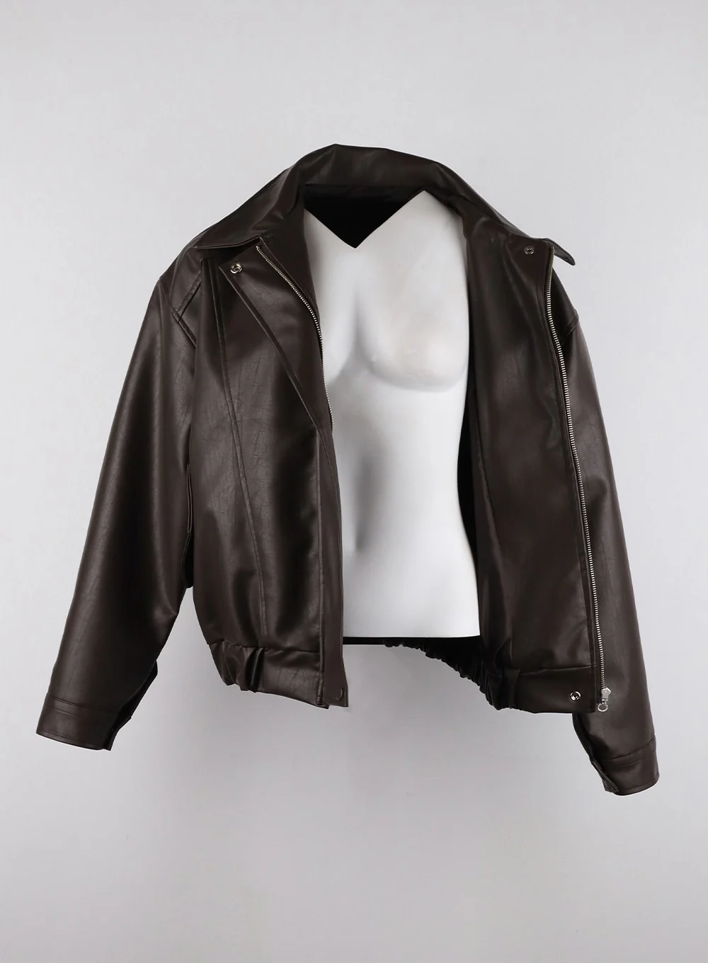 Faux Leather Bomber Jacket CD321 - Image 12