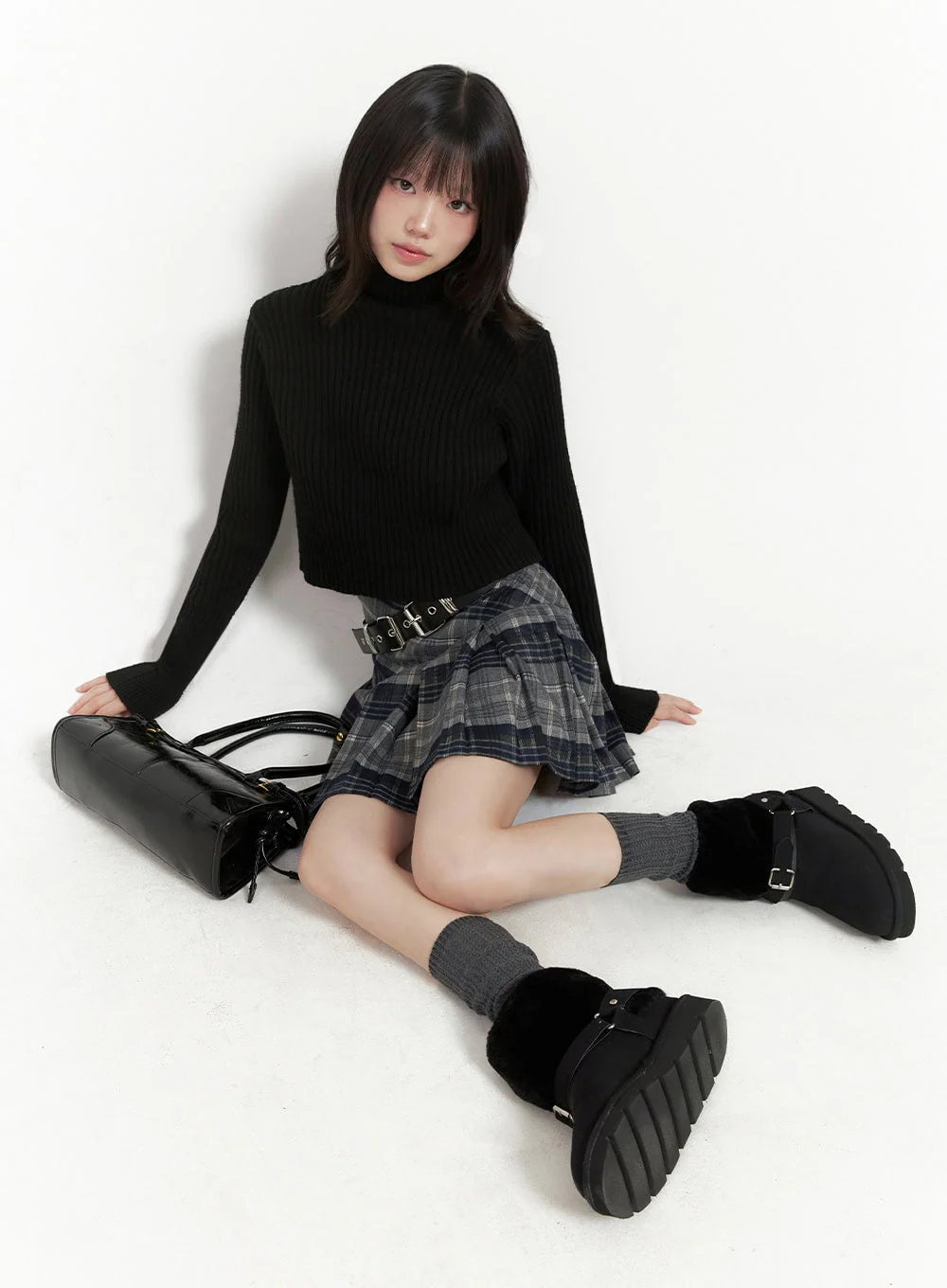 Faux Leather Eyelet Belt IN427 - Image 7