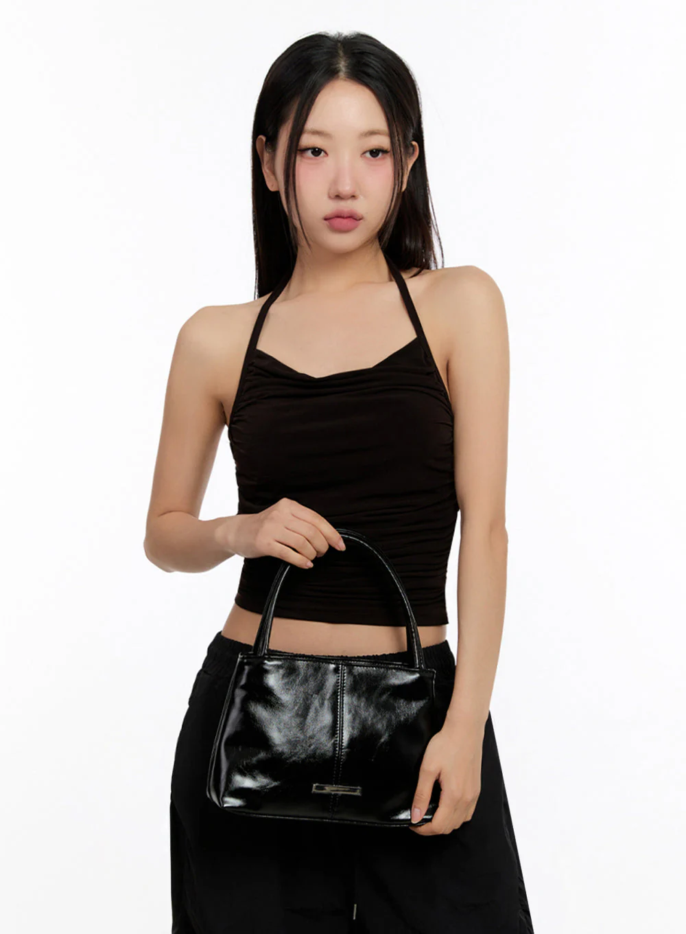 Faux Leather Square Shoulder Bag IU509 - Image 7