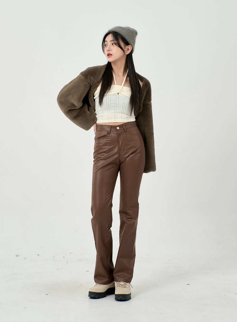 Faux Leather Straight Pants BD09 - Image 6