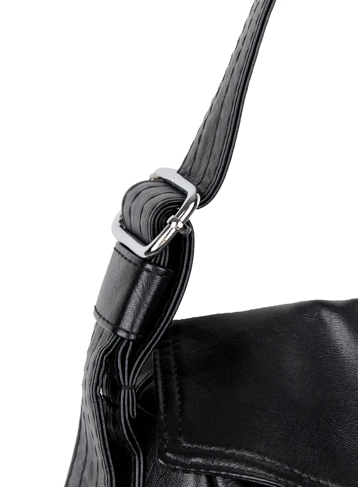 Faux Leather Two-Pocket Crossbody Bag IO506 - Image 7