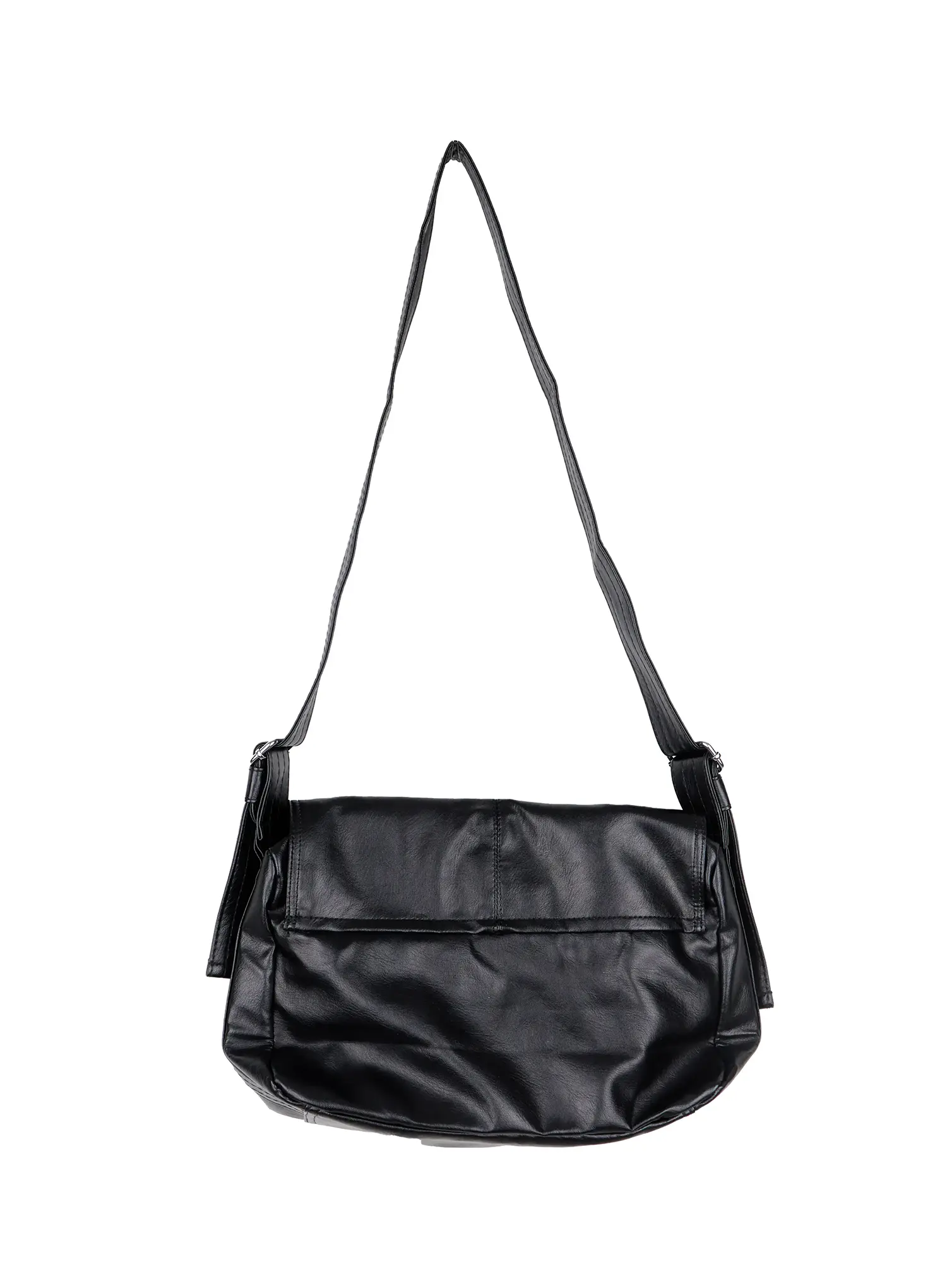 Faux Leather Two-Pocket Crossbody Bag IO506 - Image 8
