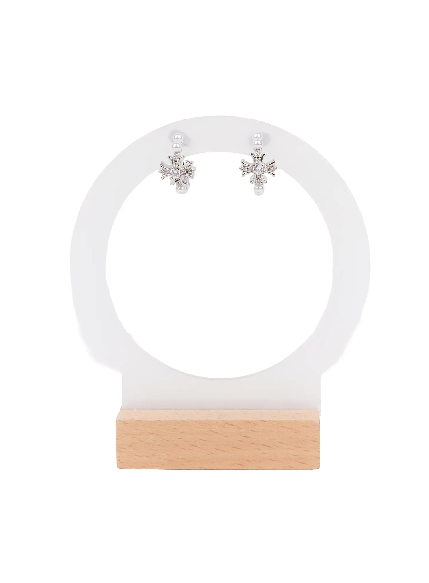 Faux Pearl Cross Earrings CM525 - Image 3