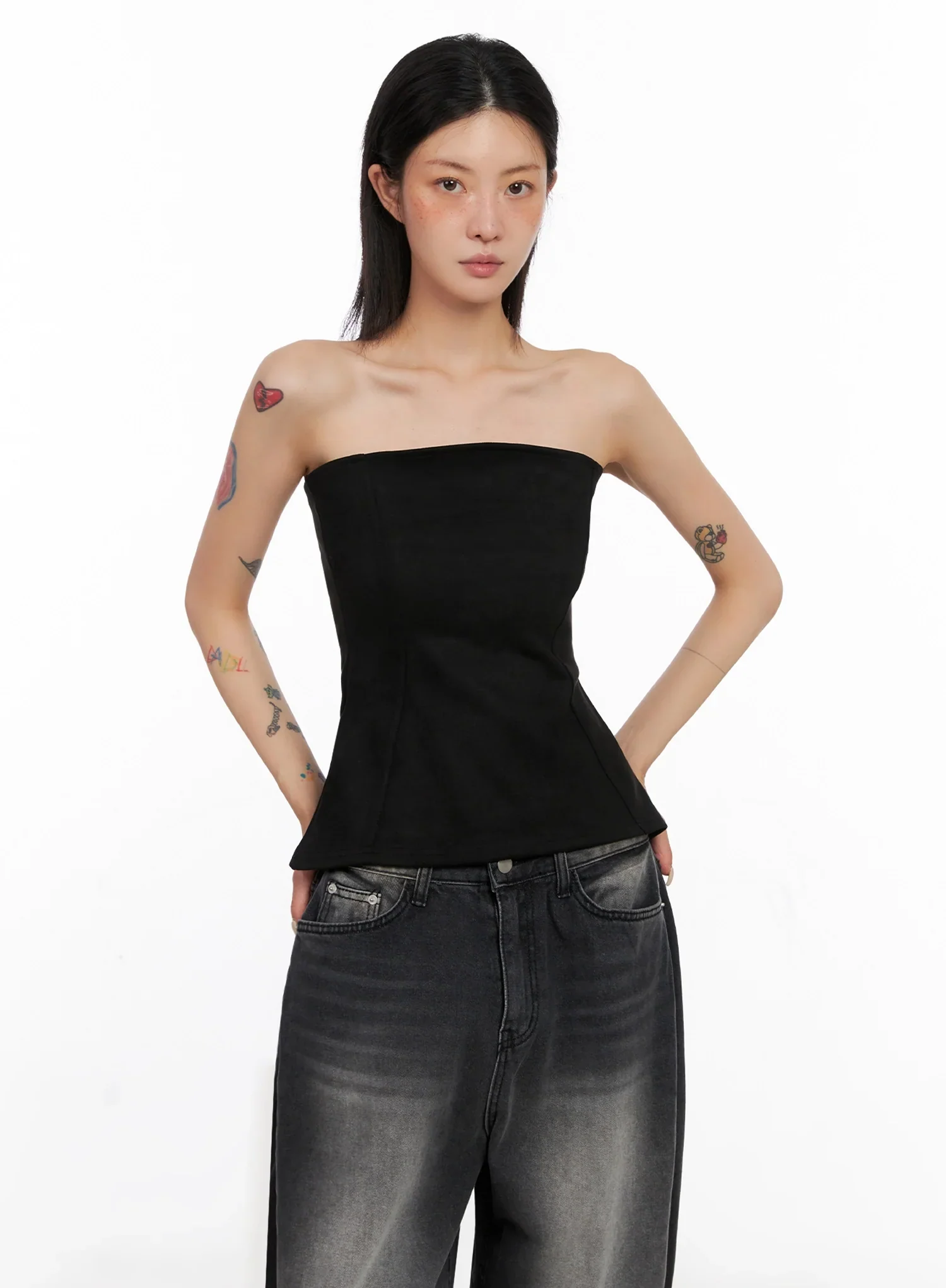 Faux Suede Tube Top IS508 - Image 12