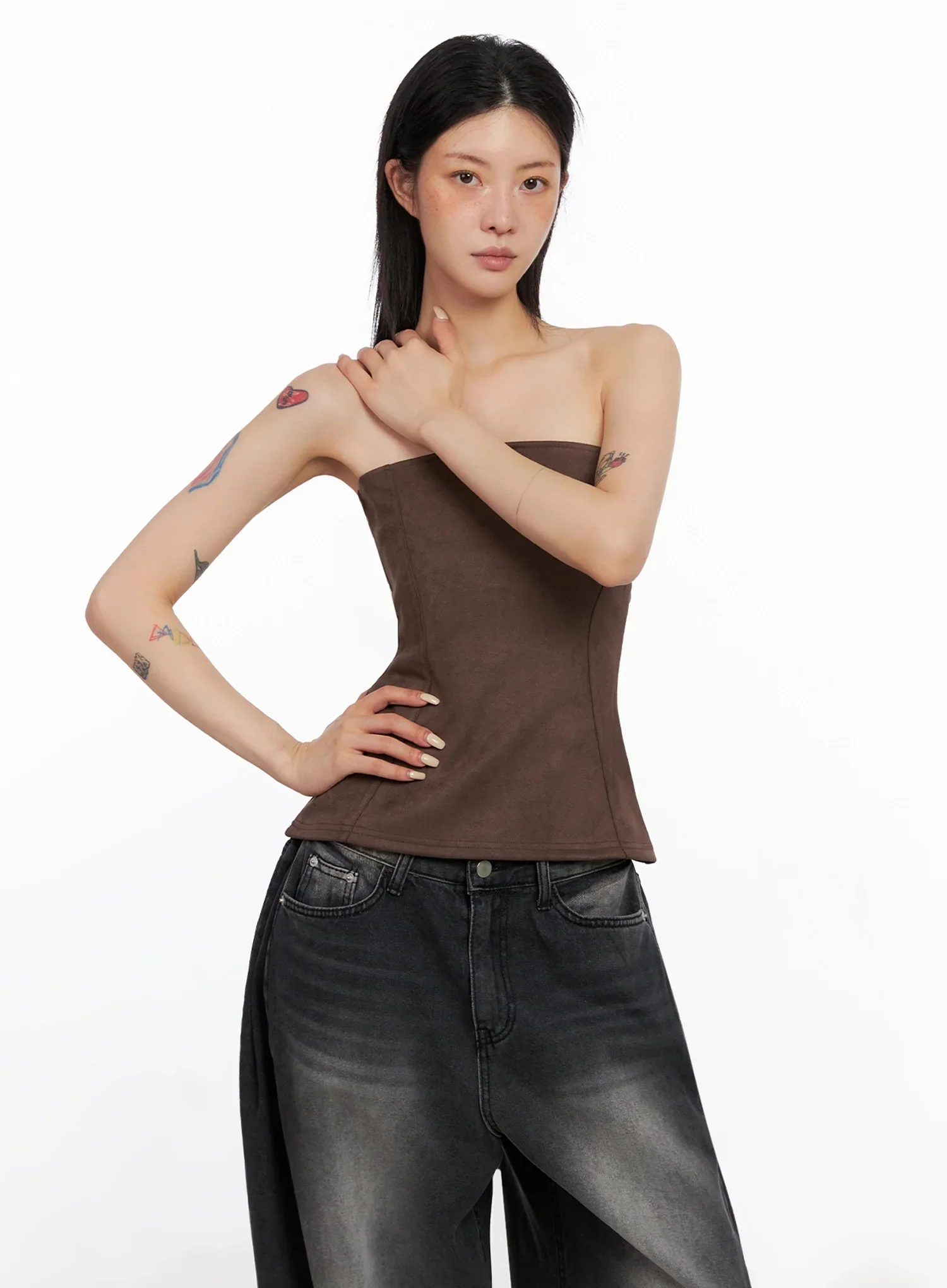 Faux Suede Tube Top IS508 - Image 5