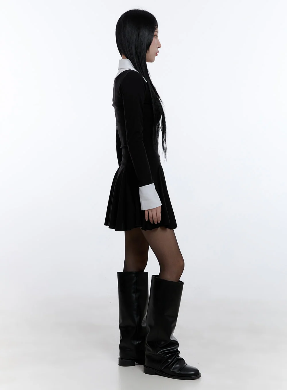 Flare Collar Mini Dress CD420 - Image 4