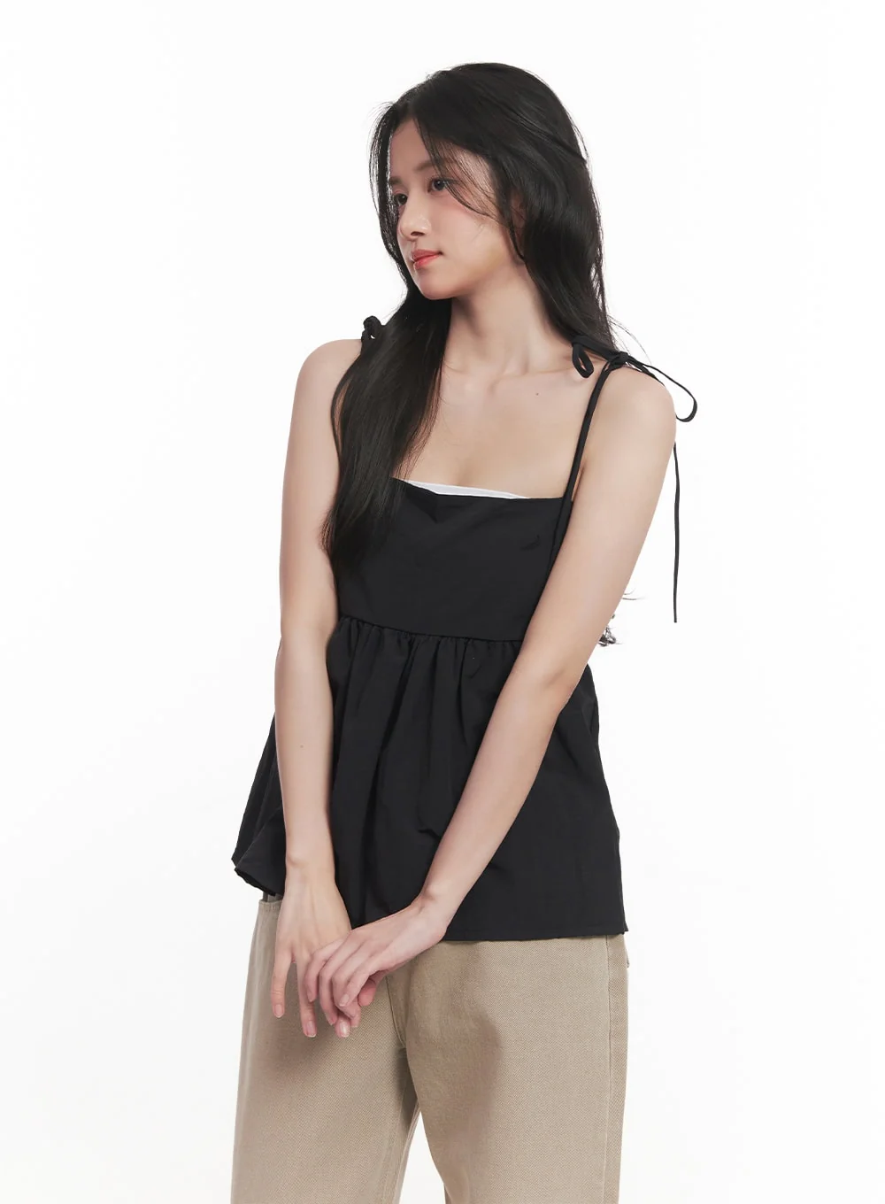 Flare Square-Neck Ribbon Cami Top CA511 - Image 10
