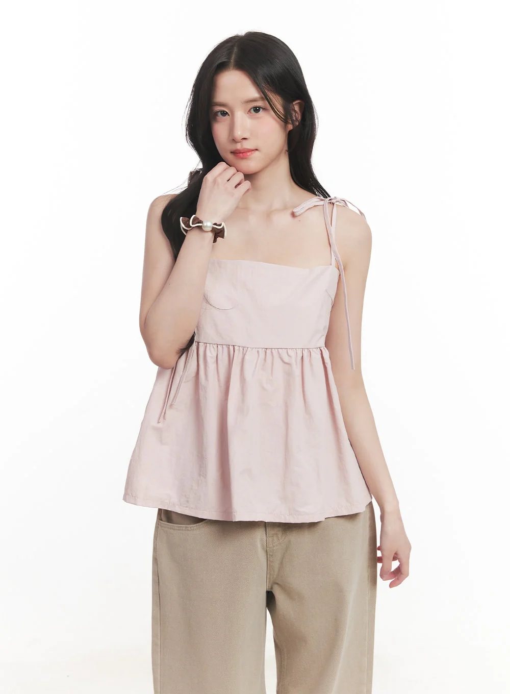 Flare Square-Neck Ribbon Cami Top CA511 - Image 12